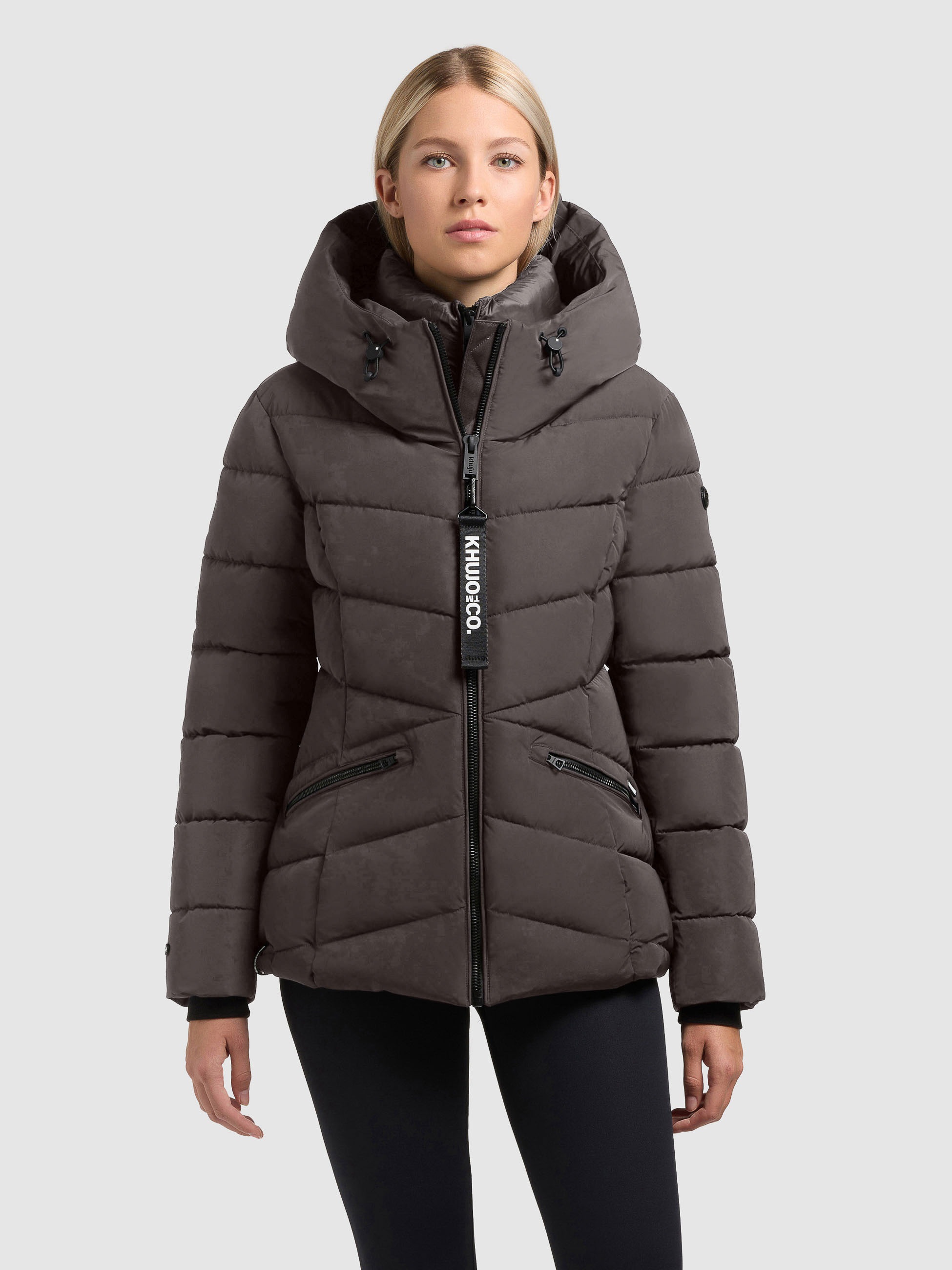 Image of khujo Steppjacke "HERSCH" mit Kapuze Kapuze mit elastischem Kordelzug, elastische Bündchen am Ärmelfutter