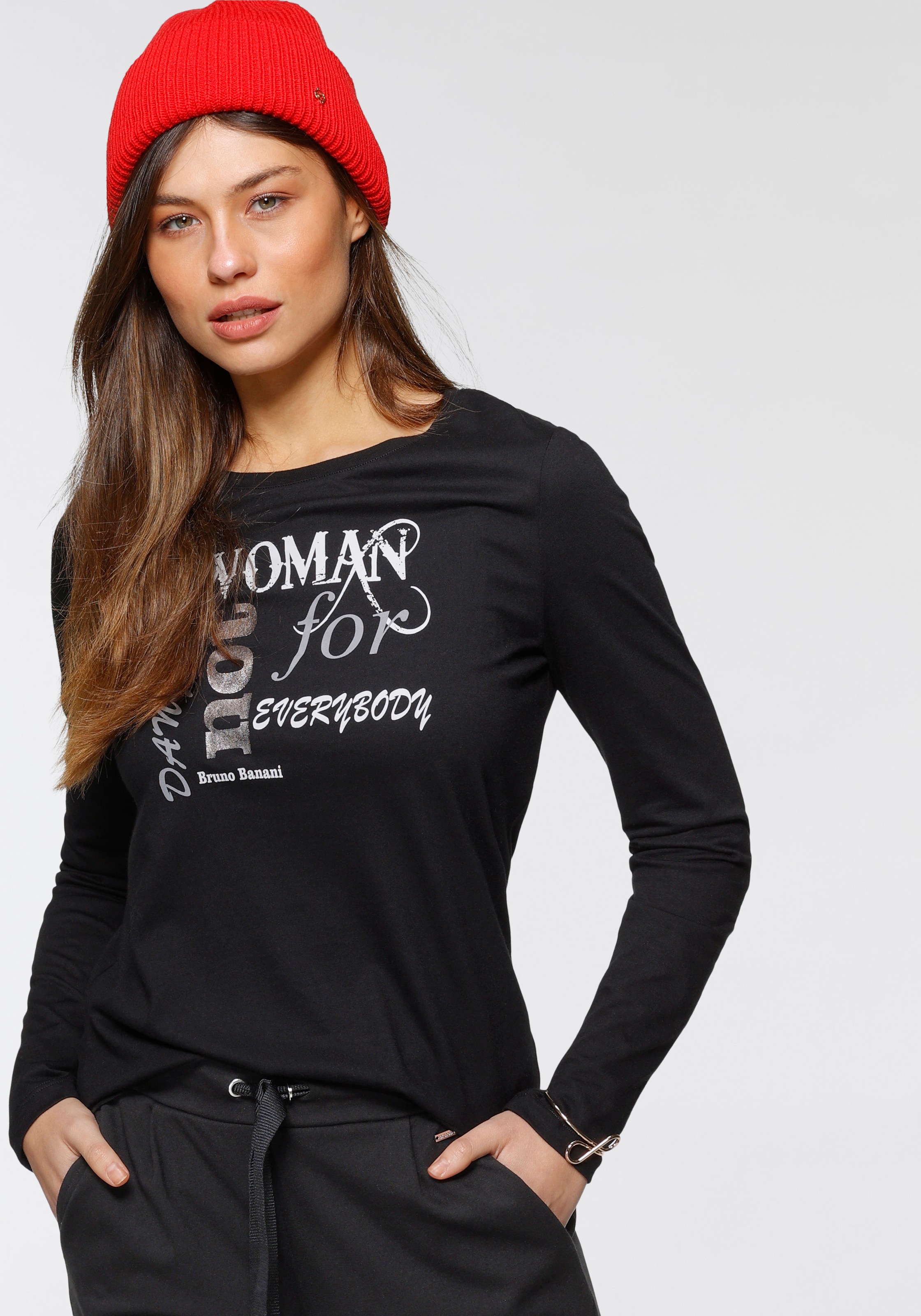 Image of Bruno Banani Langarmshirt, mit fancy Aufdruck und Wording NEUE FARBEN bei Ackermann Versand Schweiz