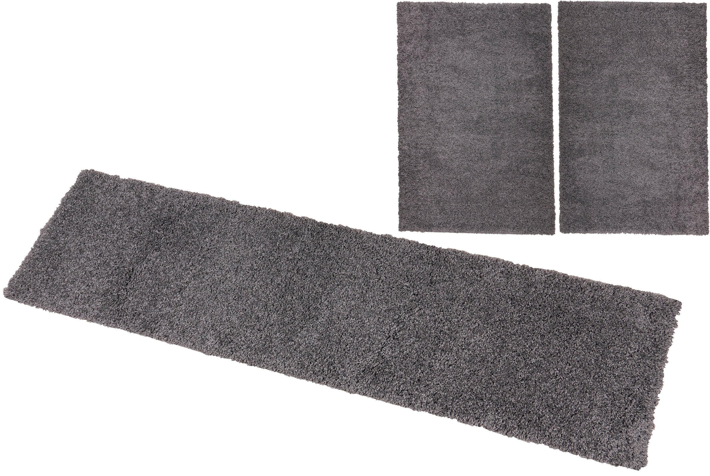 Image of GOODproduct Bettumrandung "Shaggy 30" Höhe 30 mm 3 tlg. gewebt, 2- oder 3-teilig, Bettvorleger, Läufer-Set, Uni-Farben