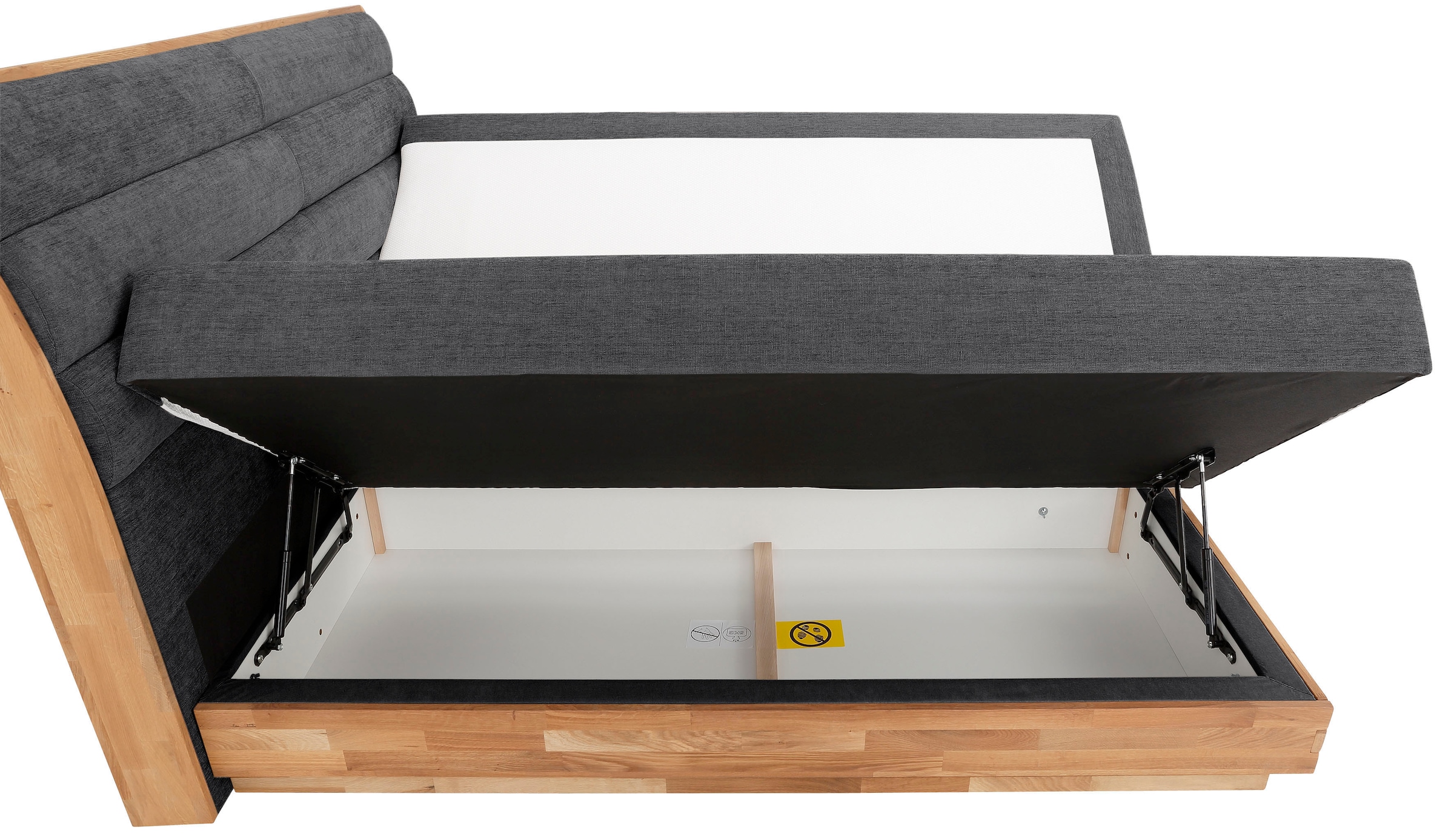GOODproduct Lit boxspring »Jenna« sans éclairage LED, avec tissus certifiés recyclés