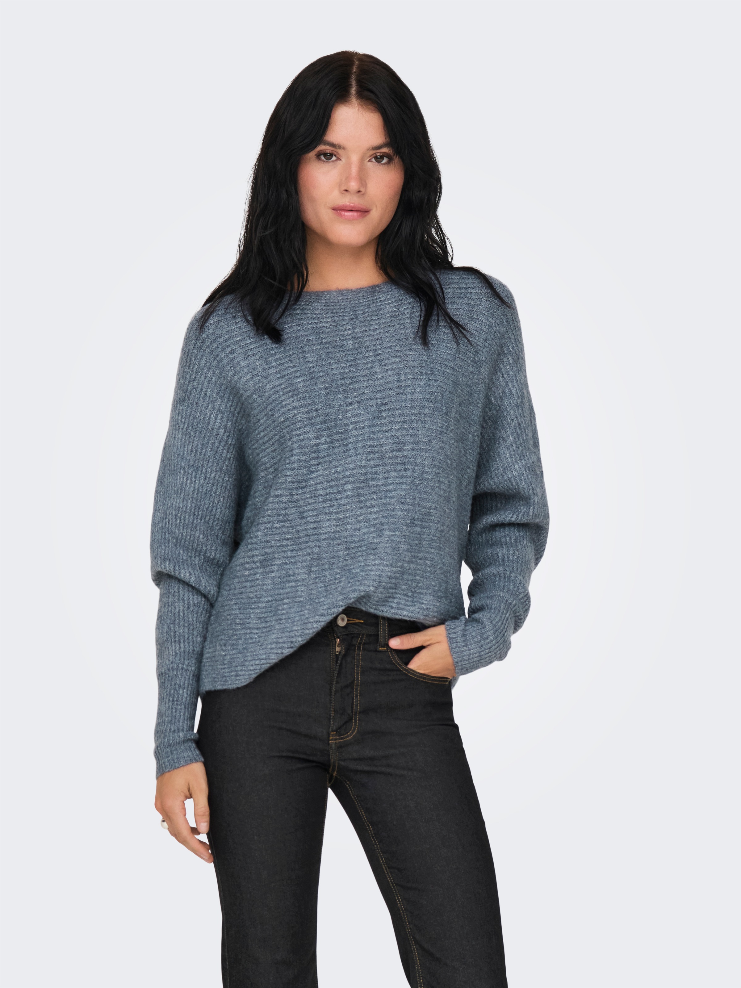 Image of ONLY Strickpullover "ONLDANIELLA L/S PULLOVER KNT NOOS" Materialmix, regular fit