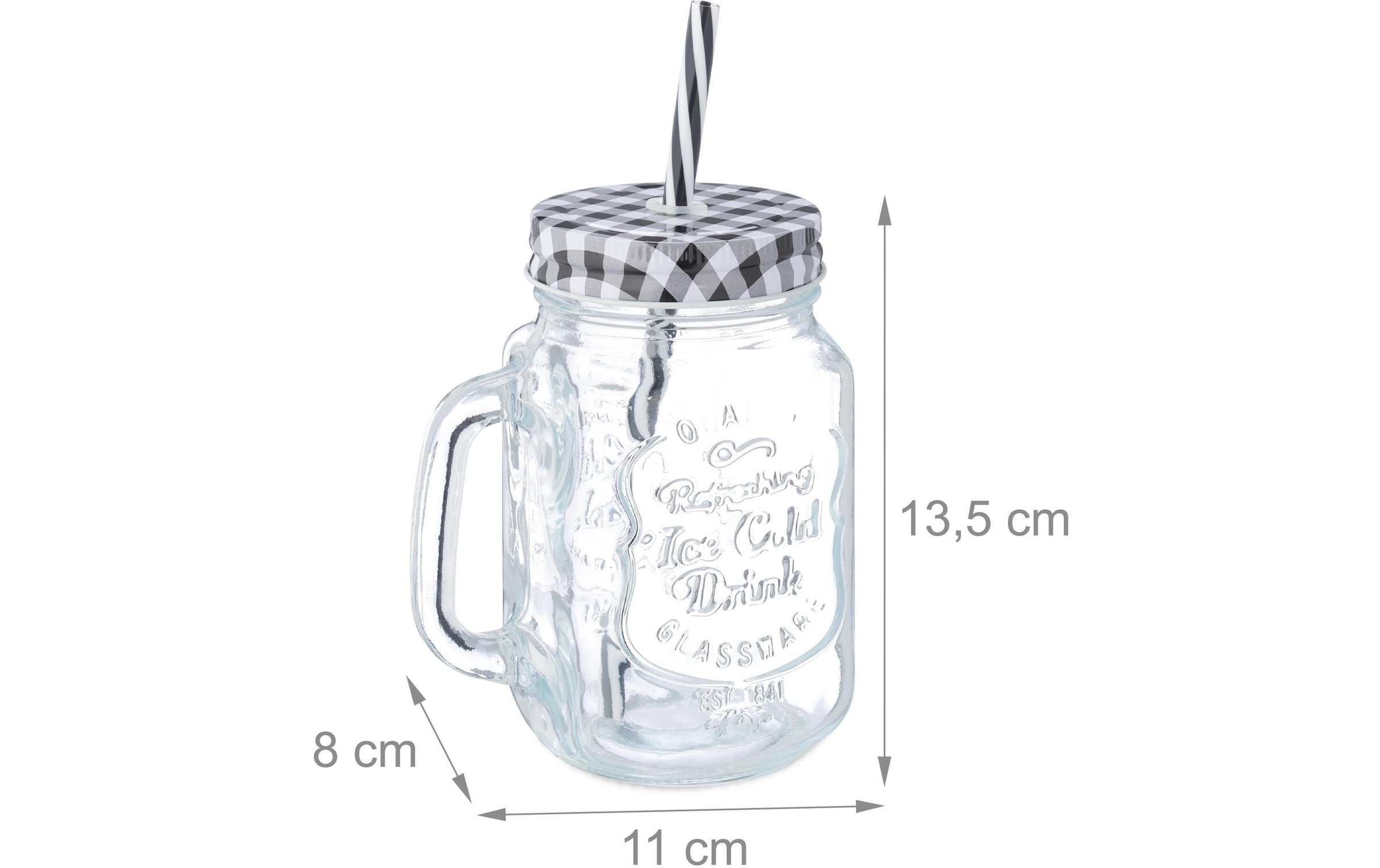 relaxdays Gläser-Set »Summer 500 ml, 8 Stück, Schwarz/Transparent/Weiss«