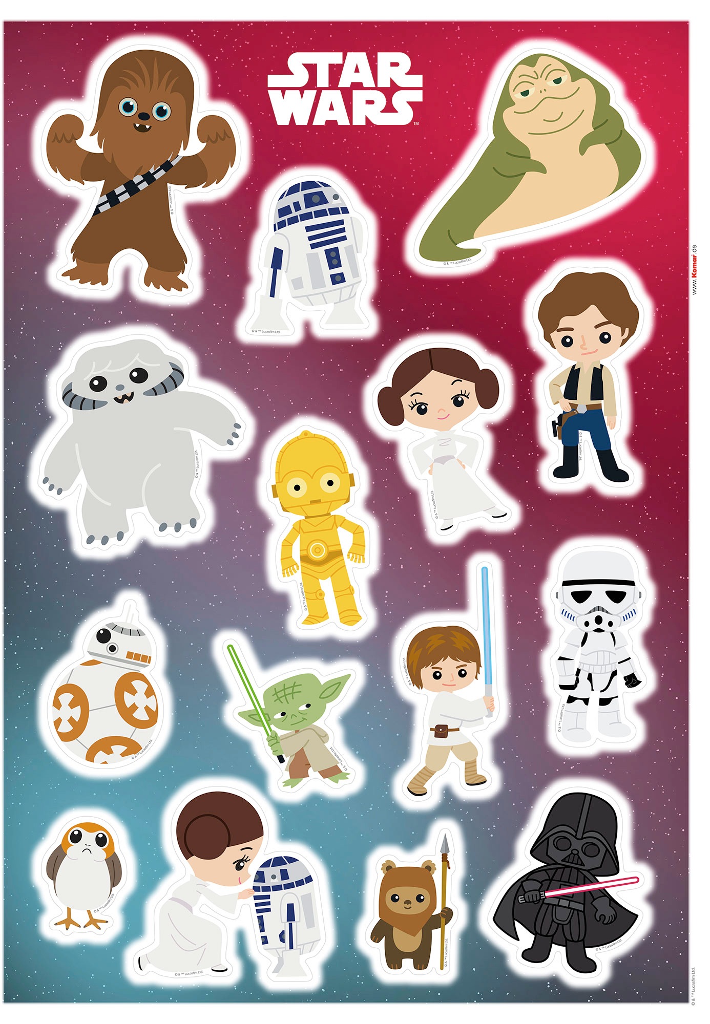Image of Komar Wandtattoo »Star Wars Little Heroes«, (15 St.), 50 x 70 cm bei Ackermann Versand Schweiz