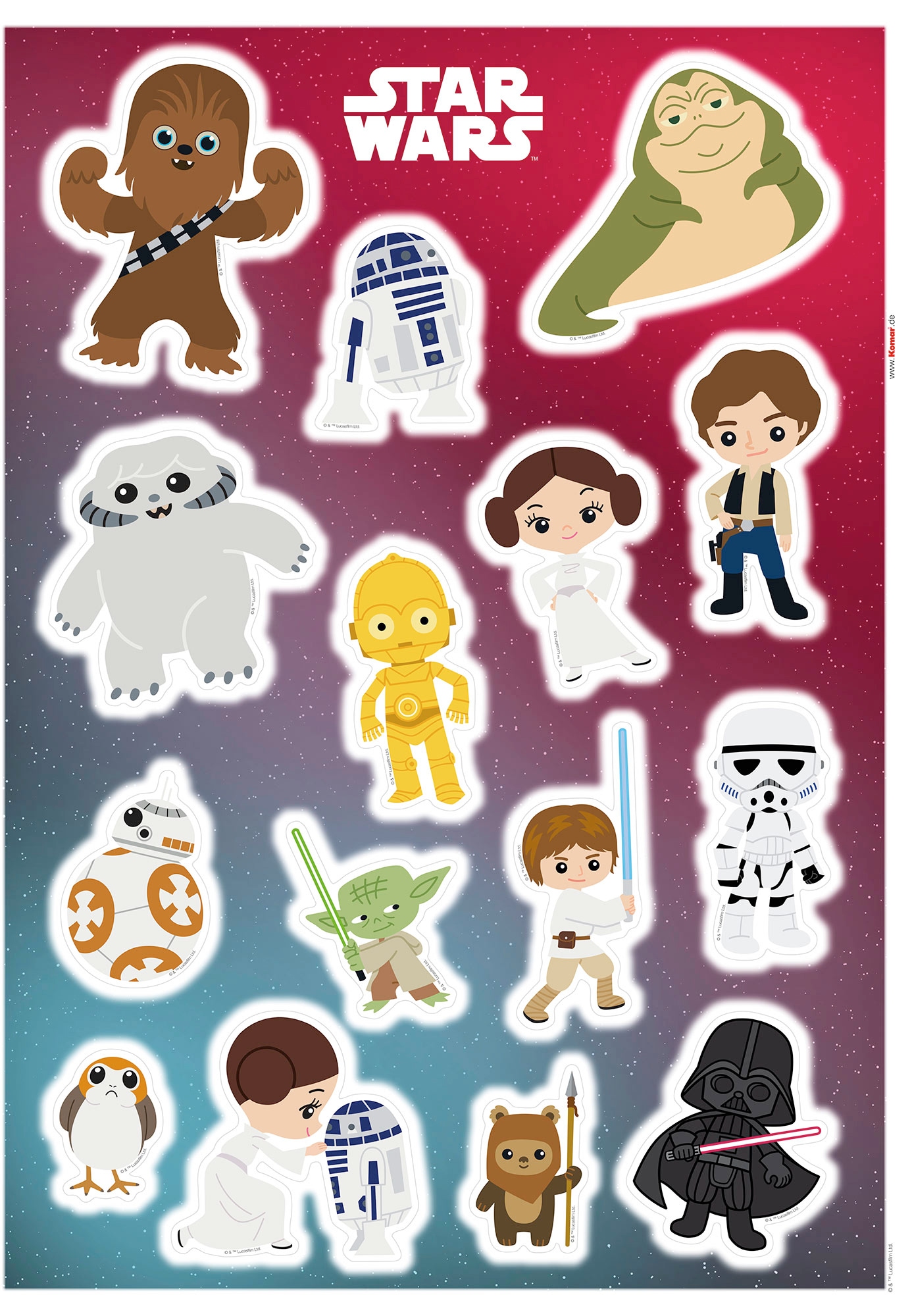 Image of Komar Wandtattoo "Star Wars Little Heroes - Grösse 50 x 70 cm" selbstklebend, Wandsticker, Kinderzimmer