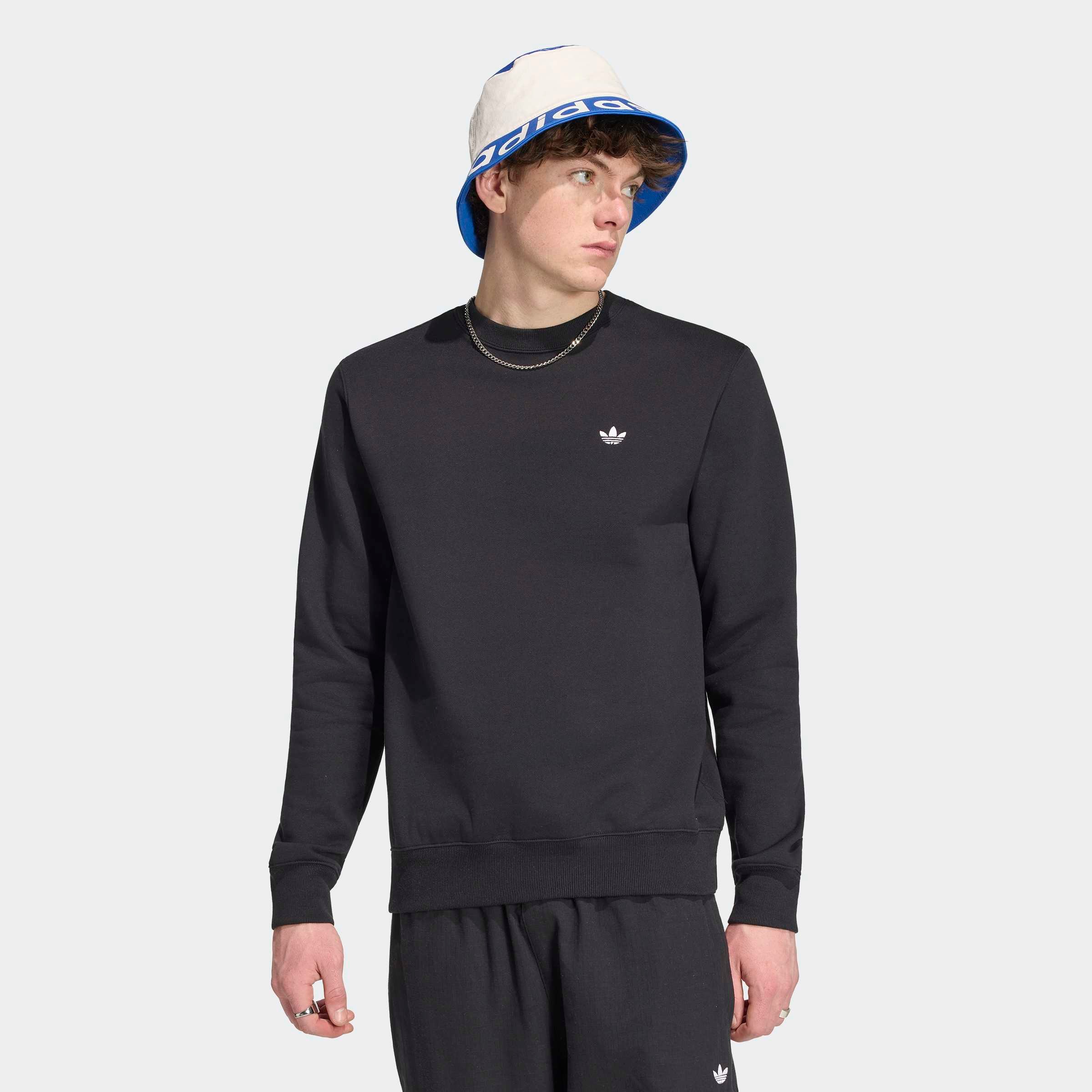 Image of adidas Originals Sweatshirt "TREFOIL ESSENTIALS CREW", mit Rundhalsausschnitt, ohne Verschluss, aus Baumwolle und Polyester