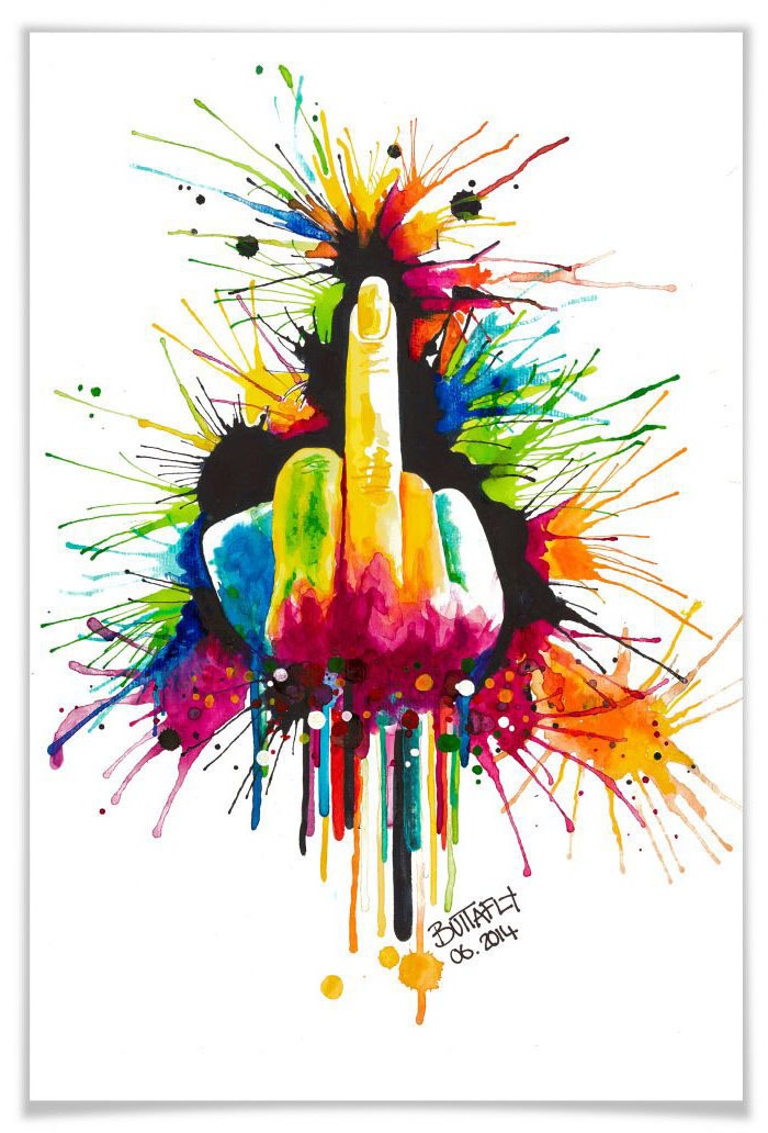 Image of Wall-Art Poster »Fuck the System«, Schriftzug, (1 St.), Poster, Wandbild, Bild, Wandposter bei Ackermann Versand Schweiz