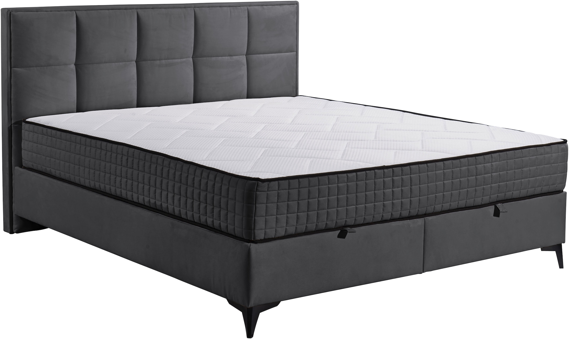 ED EXCITING DESIGN Boxbett »Monroe inkl. Bettkasten, erhältlich in den Breiten 160cm & 180cm« Duo-Matratze - feste Seite mit Kokosmatte