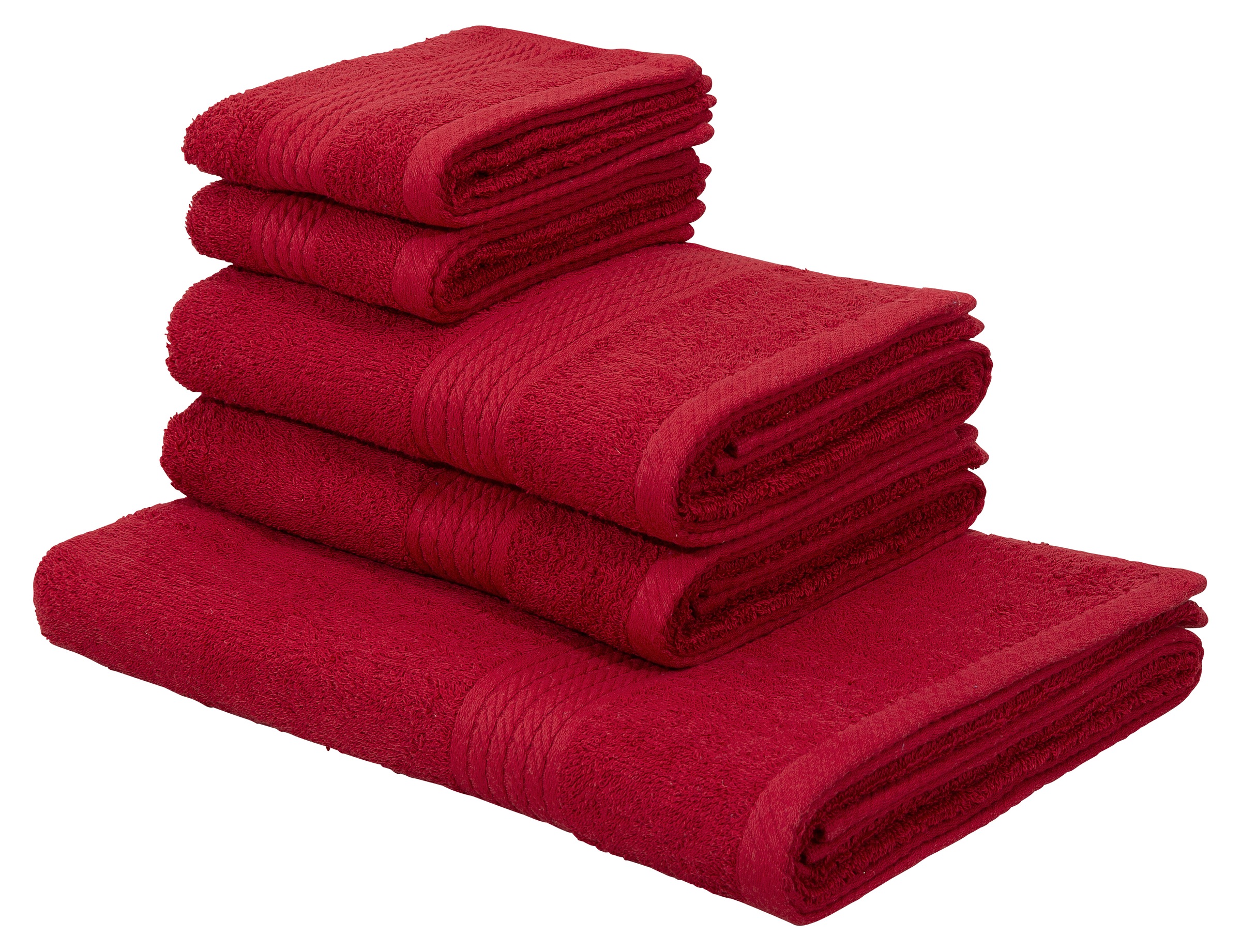 Image of my home Handtuch Set »Stitching«, 5 tlg., Walkfrottee, 5 teiliges Handtuchset mit verschiedenen Stickereien, einfarbige Handtücher mit Bordüre aus 100% Baumwolle bei Ackermann Versand Schweiz