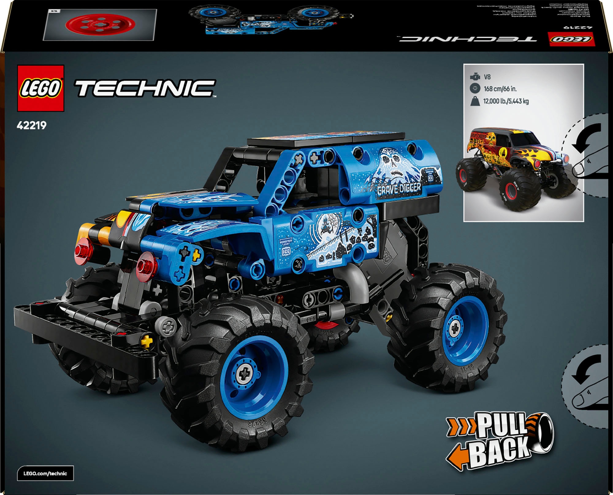 LEGO® Pions de construction »Monster Jam Grave Digger Feuer und Eis (42219), LEGO Technic«