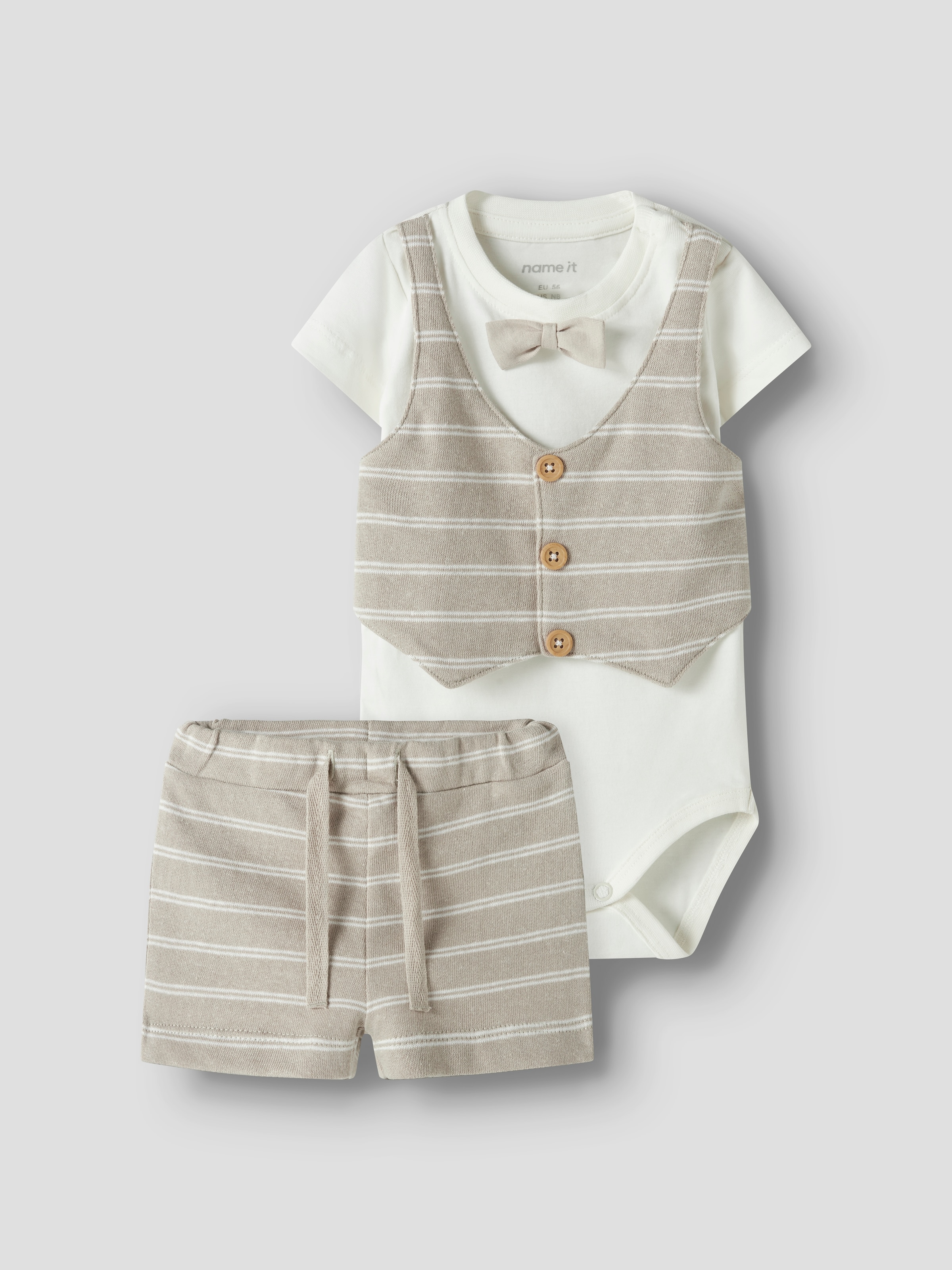 Name It Body à manches courtes »NBMHELMUT SWEAT SHORTS SET« Ensemble, Boîtier et shorts, 2 mélange coton, coupe régulière