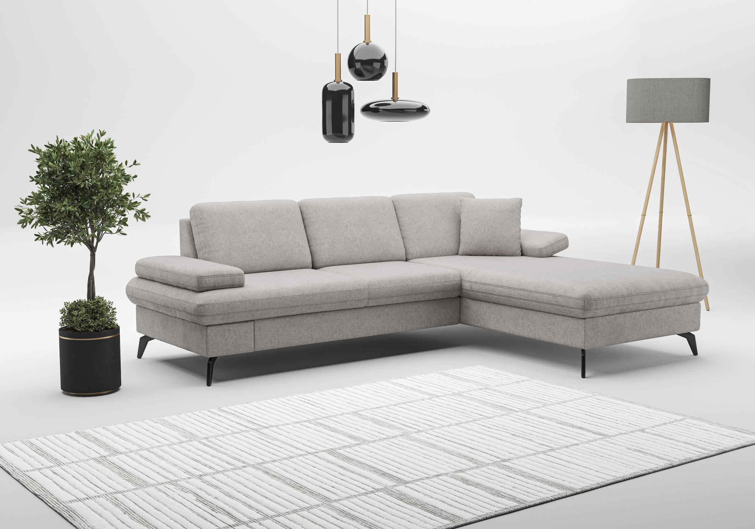 sit&more Ecksofa »Morris Jubi L-Form«, inkl. Armteilfunktion und 1 Zierkissen, wahlweise mit Bettfunktion
