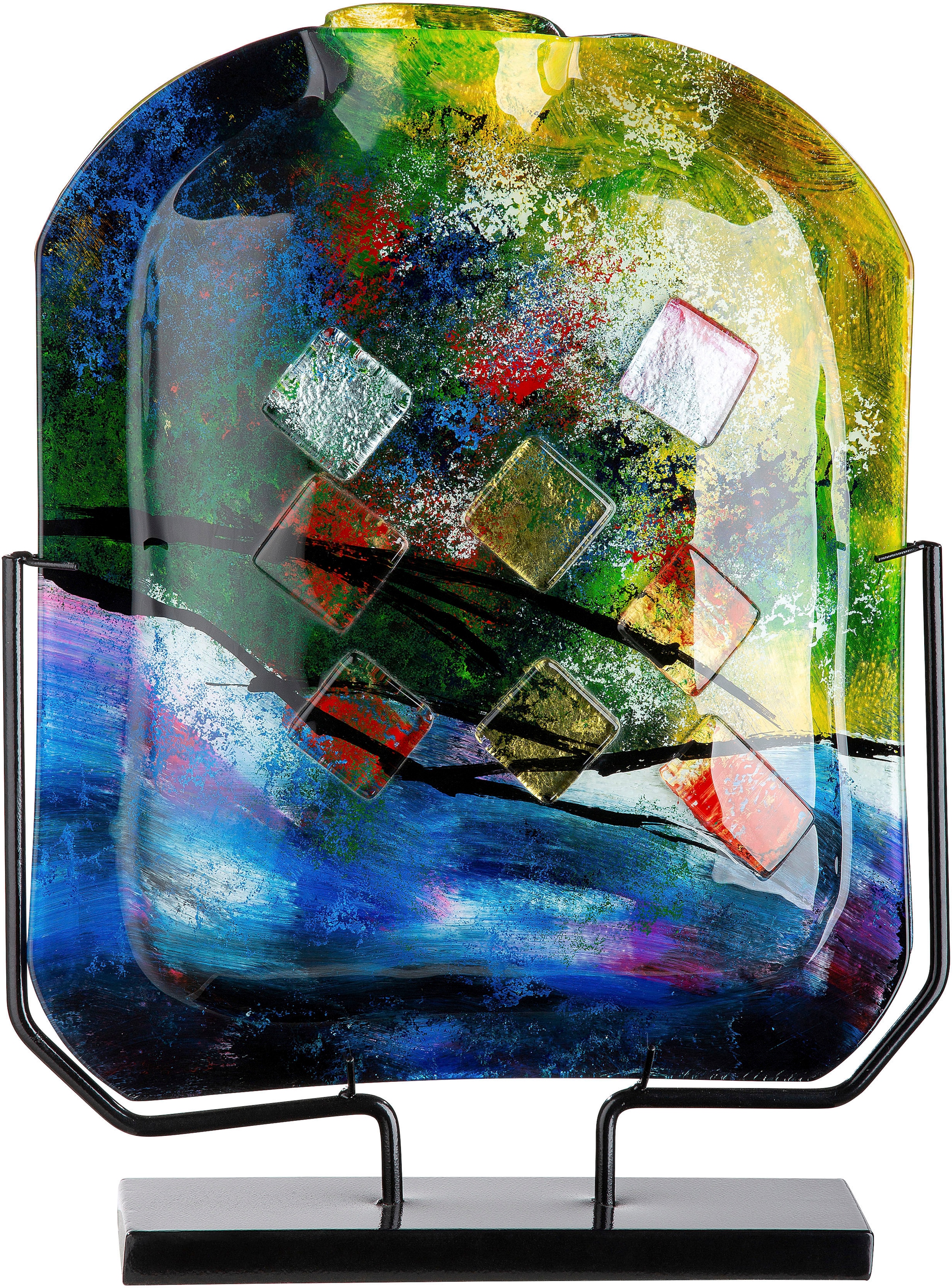 Image of Casablanca by Gilde Dekovase "Karree" dekorative Vase aus Glas, Dekoobjekt