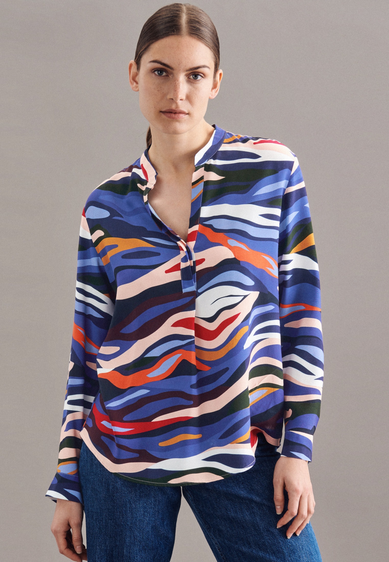 Image of seidensticker Klassische Bluse »Schwarze Rose«, Tunika Druck bei Ackermann Versand Schweiz