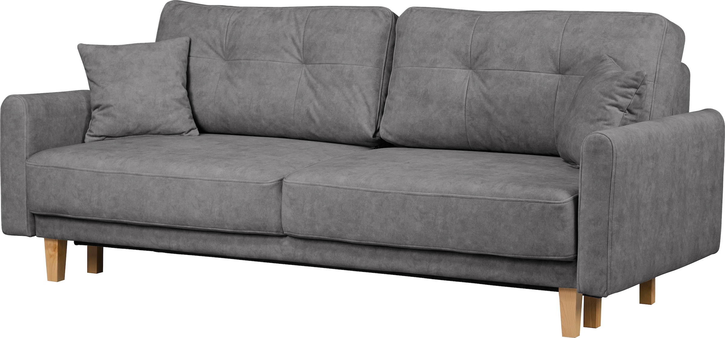 Home affaire 3-Sitzer »TRIPLO optionale Schlafsofa mit Bettkasten, Masse B/T/H: 215/100/89 cm«, Wahlweise Bettfunktion - Liegefläche 145x191 cm, Rücken-, Zierkissen