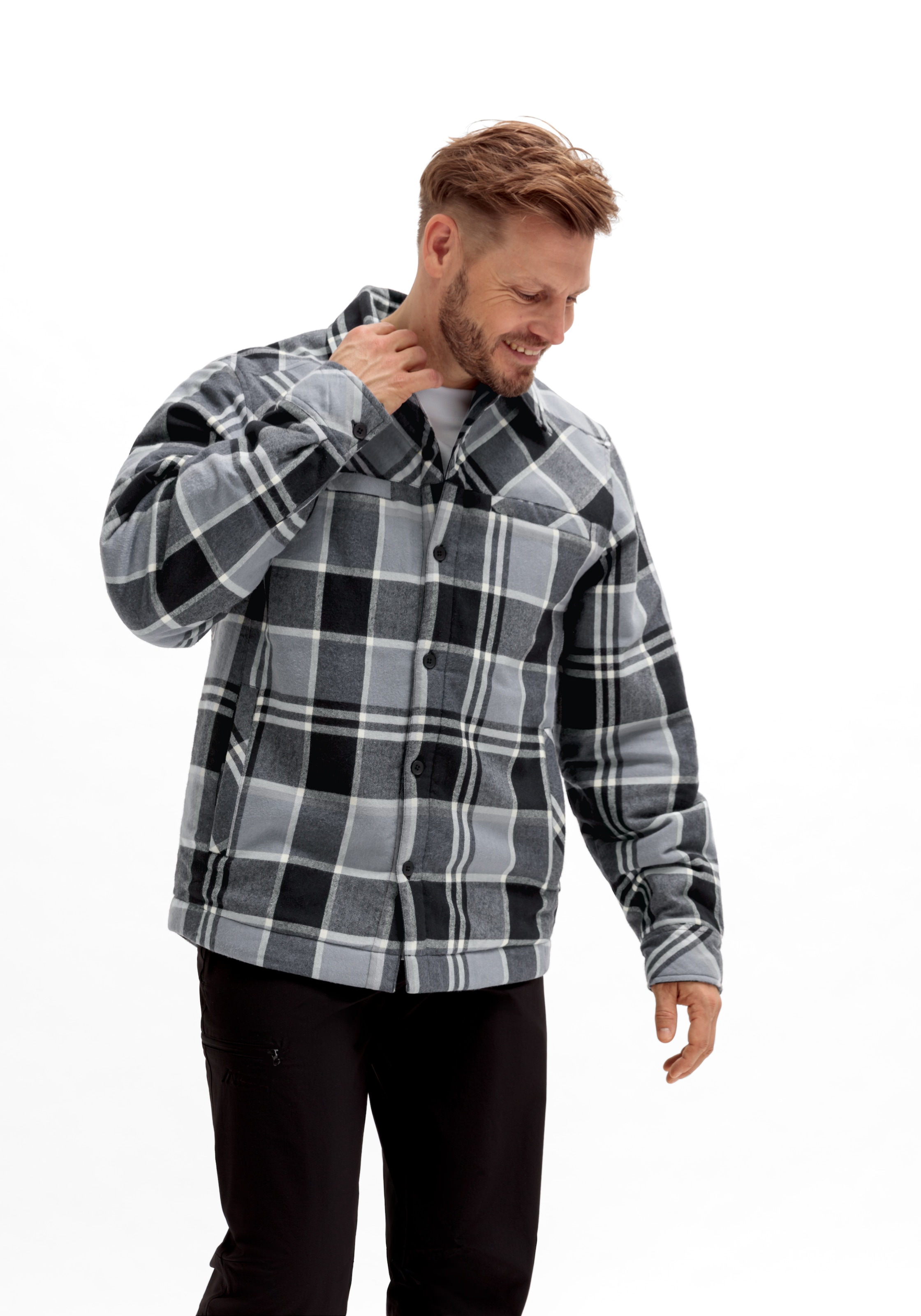 Maier Sports Chemisier fonctionnel »Camquadri M« wattiertes Herren Hemd warmes Fleecematerial