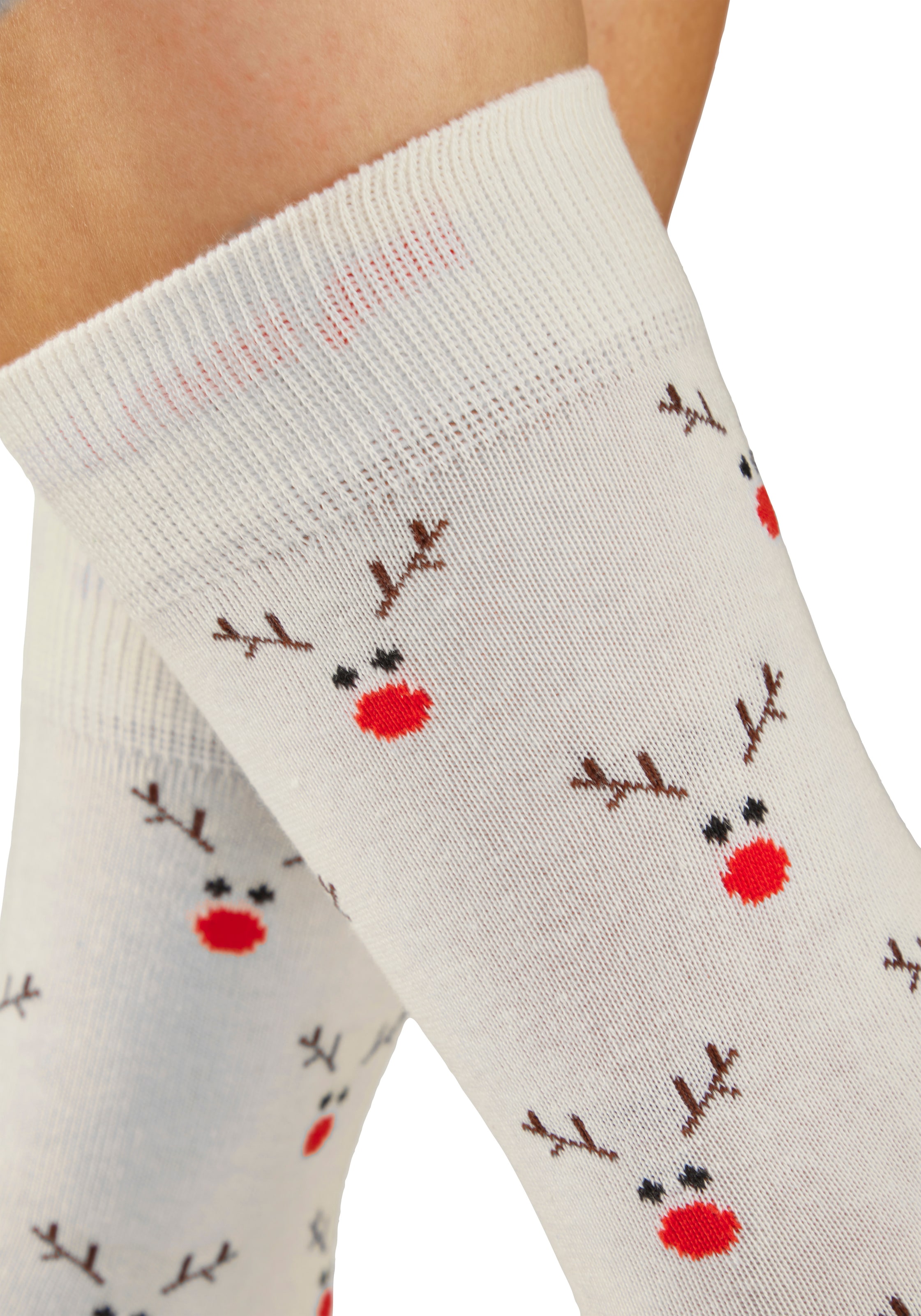 LASCANA Freizeitsocken »Damen Weihnachtssocken« Packung, 3 Paar tlg. mit zwei unterschiedlichen Designs