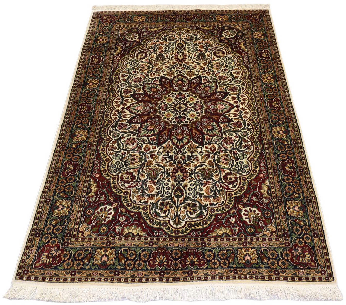 Image of morgenland Seidenteppich »Kaschmir Seide Medaillon Rosso 170 x 109 cm«, rechteckig, 0,4 mm Höhe, Unikat mit Zertifikat bei Ackermann Versand Schweiz