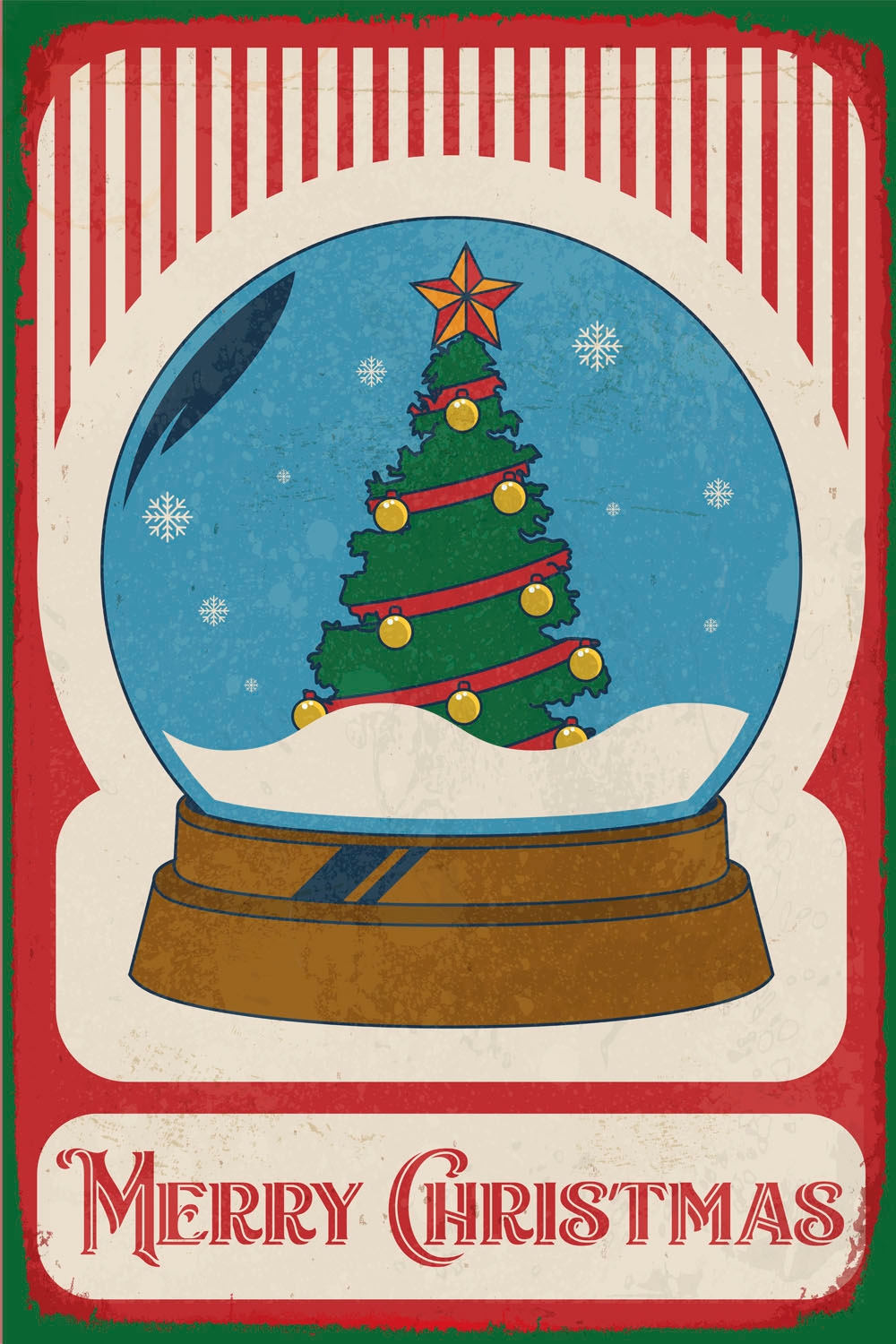 queence Metallbild »Merry Christmas Snow Globe«, (1 St.), Stahlschilder