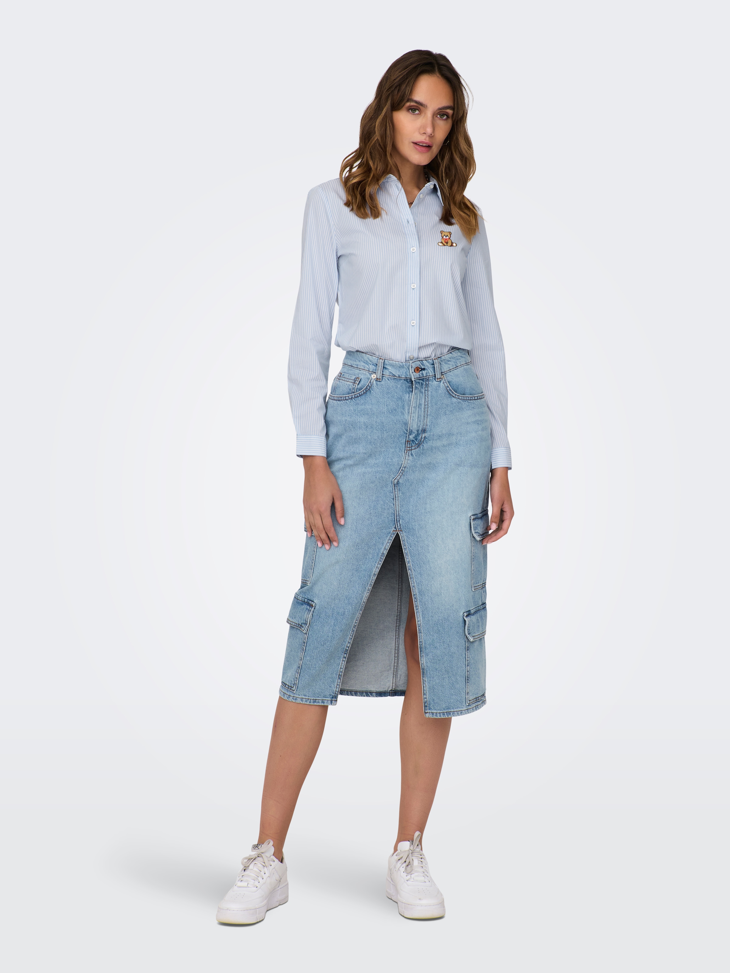 JDY Hemdbluse »JDYMIO L/S SHIRT WVN NOOS«, unifarben oder gestreift