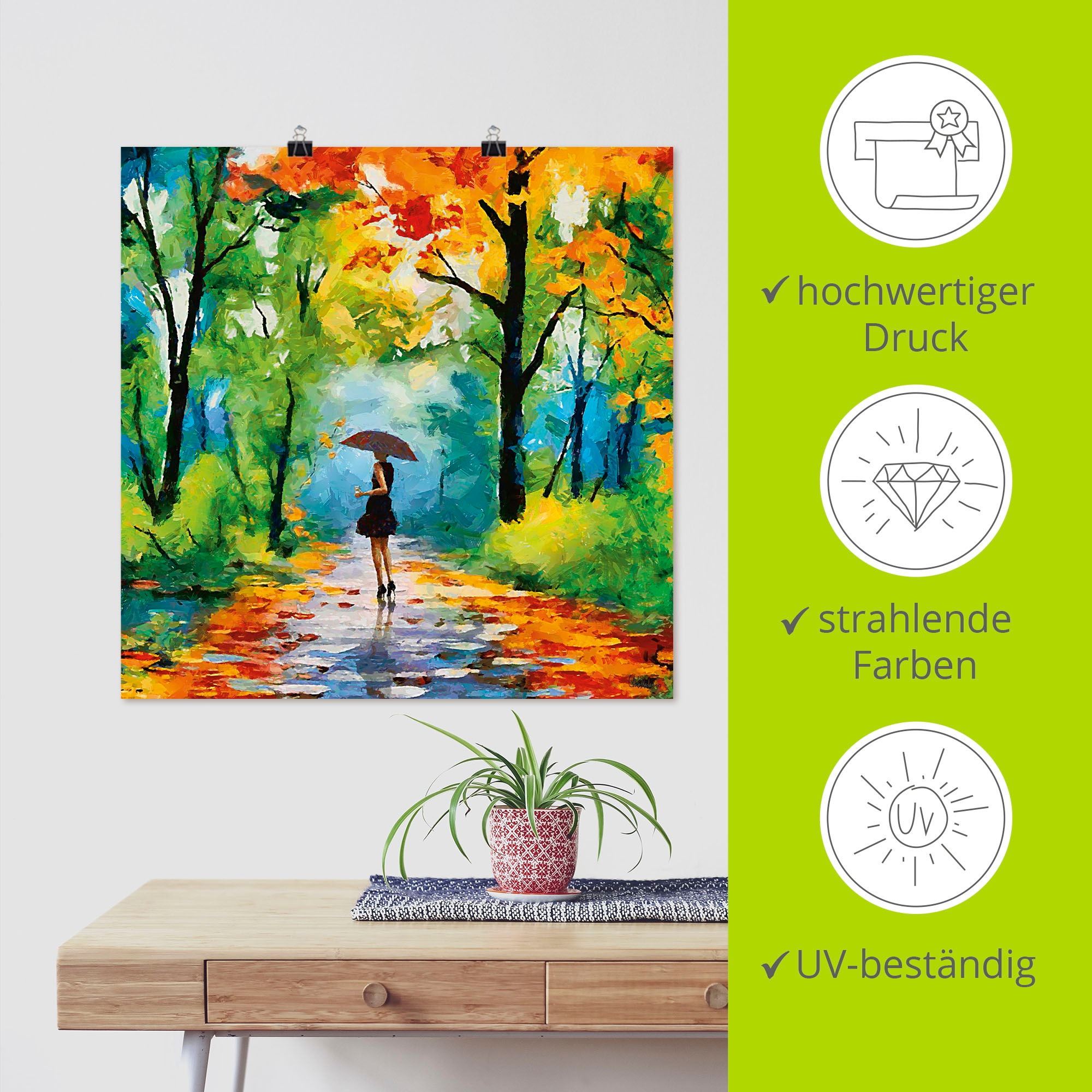 Artland Wandbild »Herbstlicher Spaziergang im Park«, Vier Jahreszeiten Bilder, (1 St.), als Alubild, Outdoorbild, Leinwandbild, Poster, Wandaufkleber