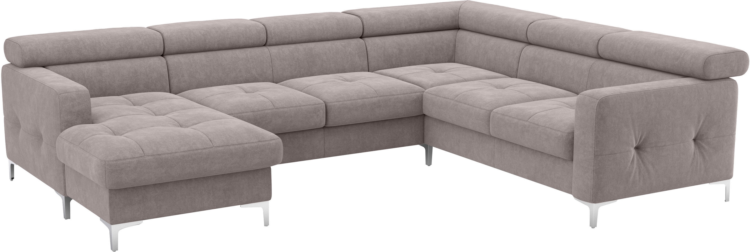 COTTA Wohnlandschaft »Sammy U-Form« mit Kopfteilverstellung, wahlweise mit Bettfunktion & Bettkasten