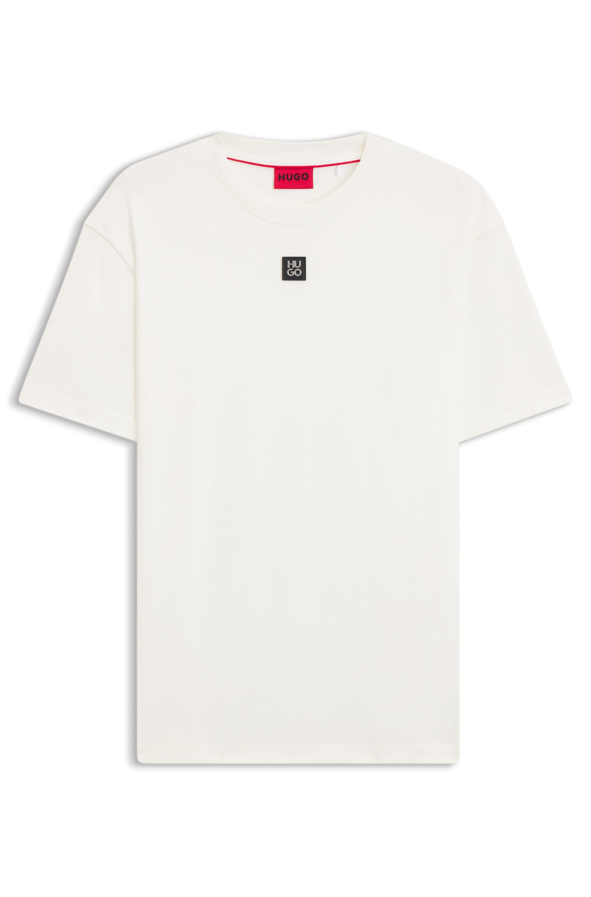 HUGO T-shirt »Dalile« logo empilé, col rond, coupe régulière