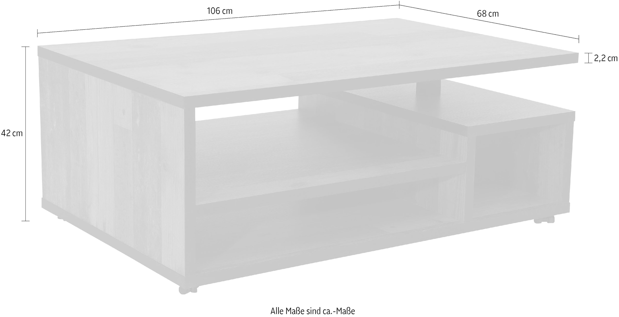 HELA Couchtisch, auf Rollen, industrial Design