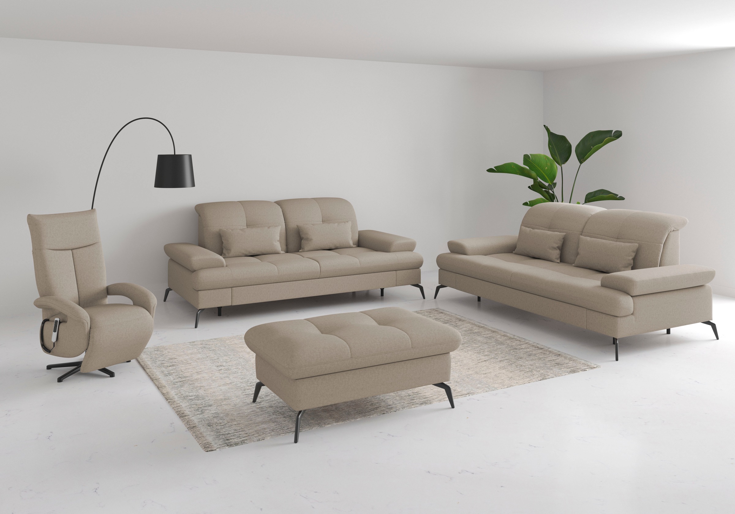 sit&more 3-Sitzer »Amica, inkl. Sitztiefenverstellung und Armteilverstellung« wahlweise mit Kopfteilverstellung und Bettfunktion