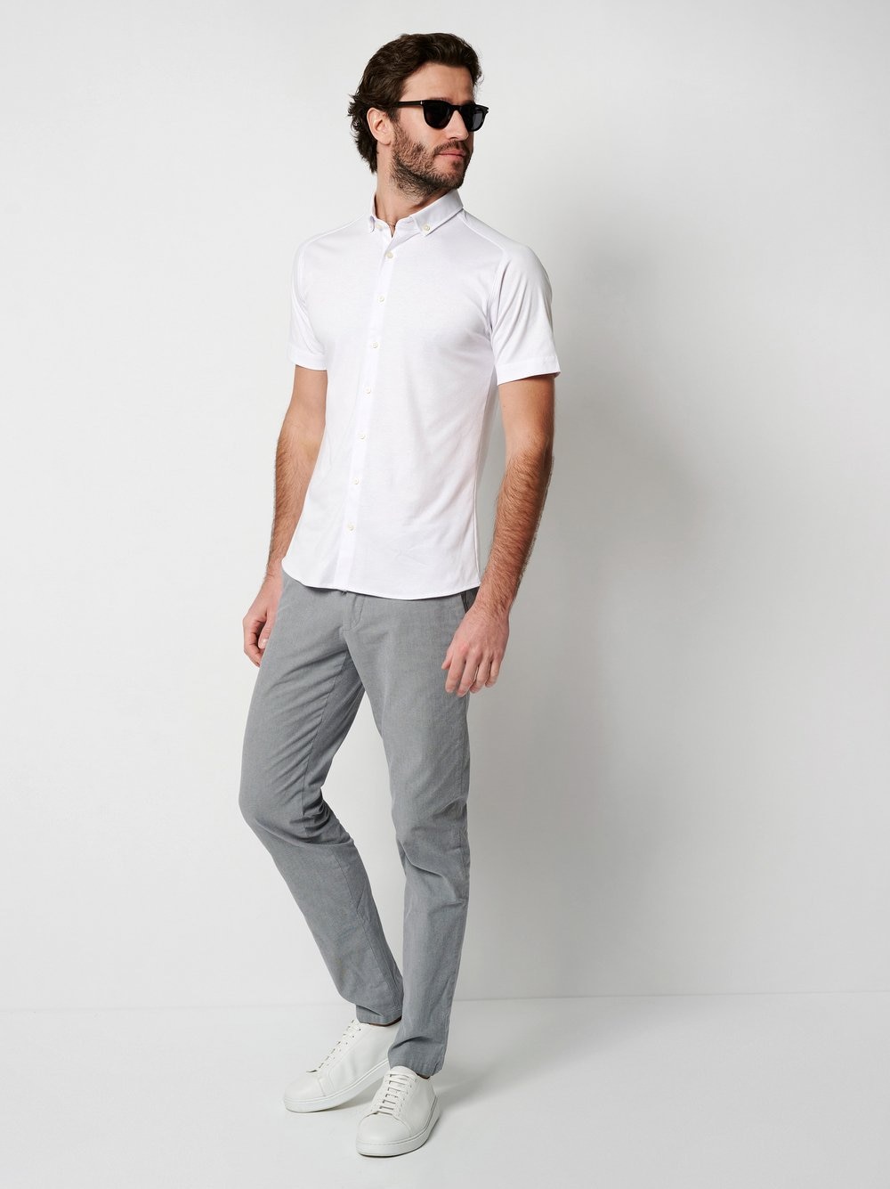 DESOTO Kurzarmhemd »Casual Modern BD 1/2«, Mit Rundhalsausschnitt