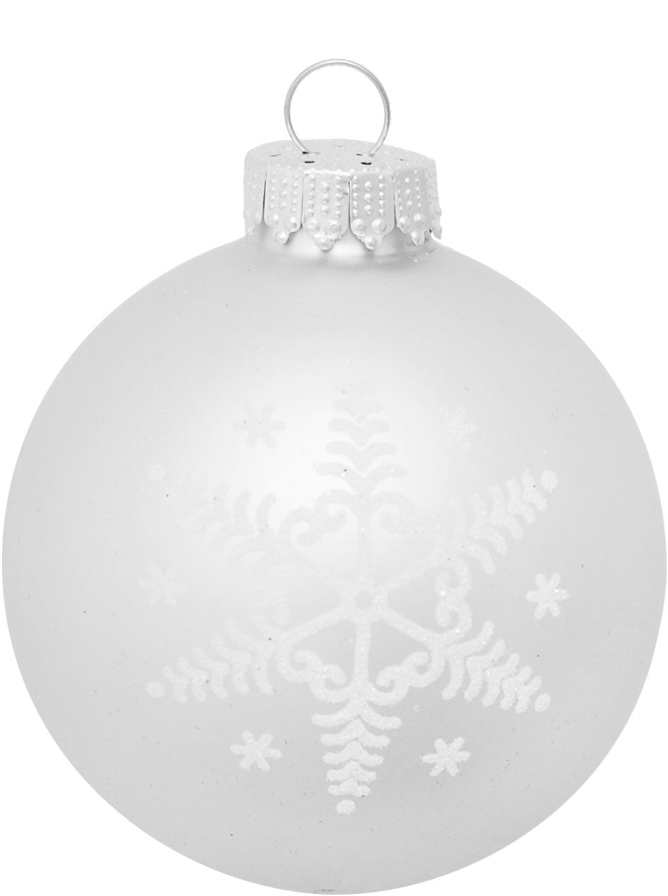 Krebs Glas Lauscha Weihnachtsbaumkugel »Schneeflocke silberfarben« Weihnachtsdeko, Christbaumschmuck, Christbaumkugeln aus Glas