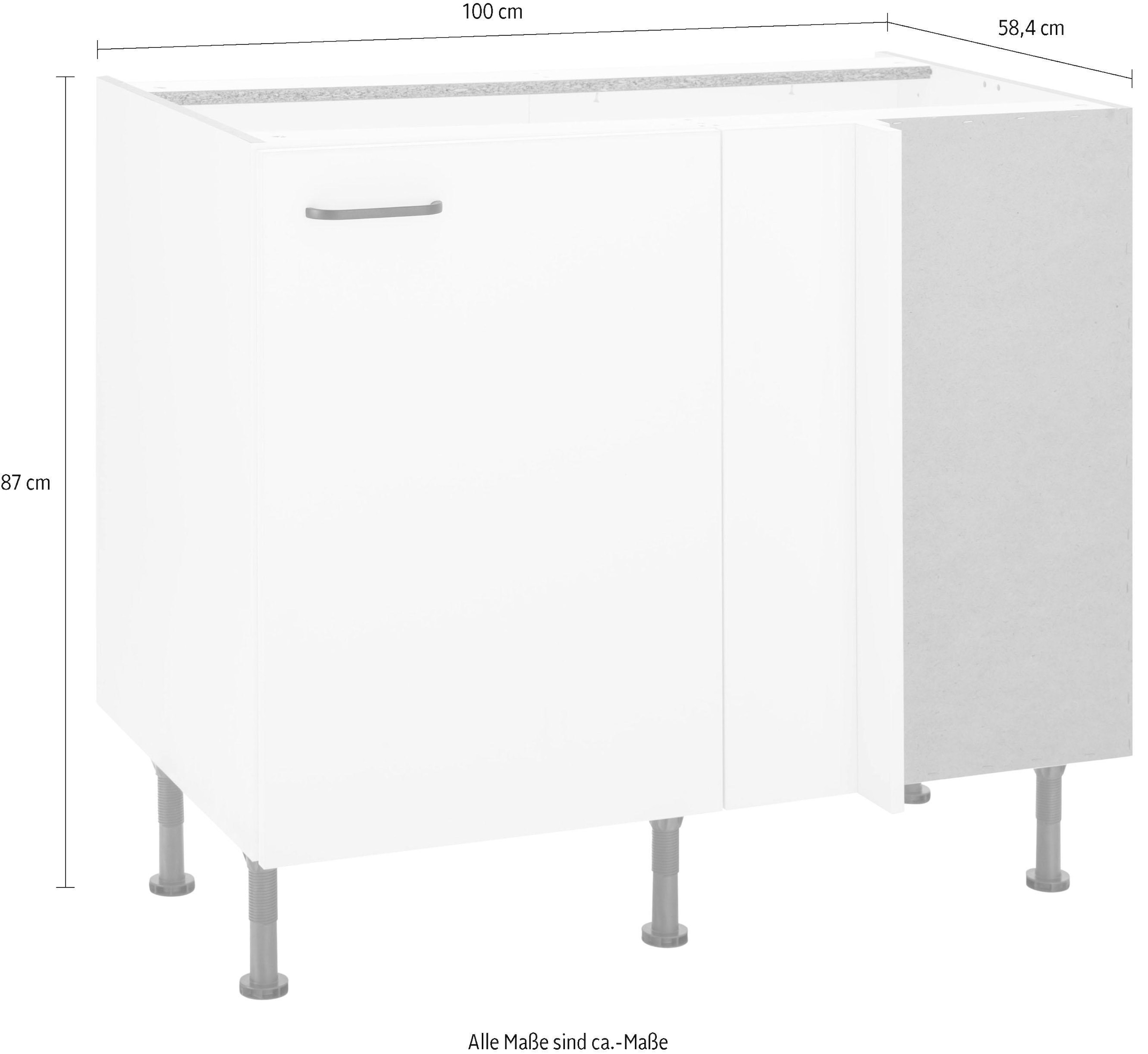 OPTIFIT Eckunterschrank »Elga«, mit Soft-Close-Funktion, höhenverstellbaren Füsse, Breite 100 cm