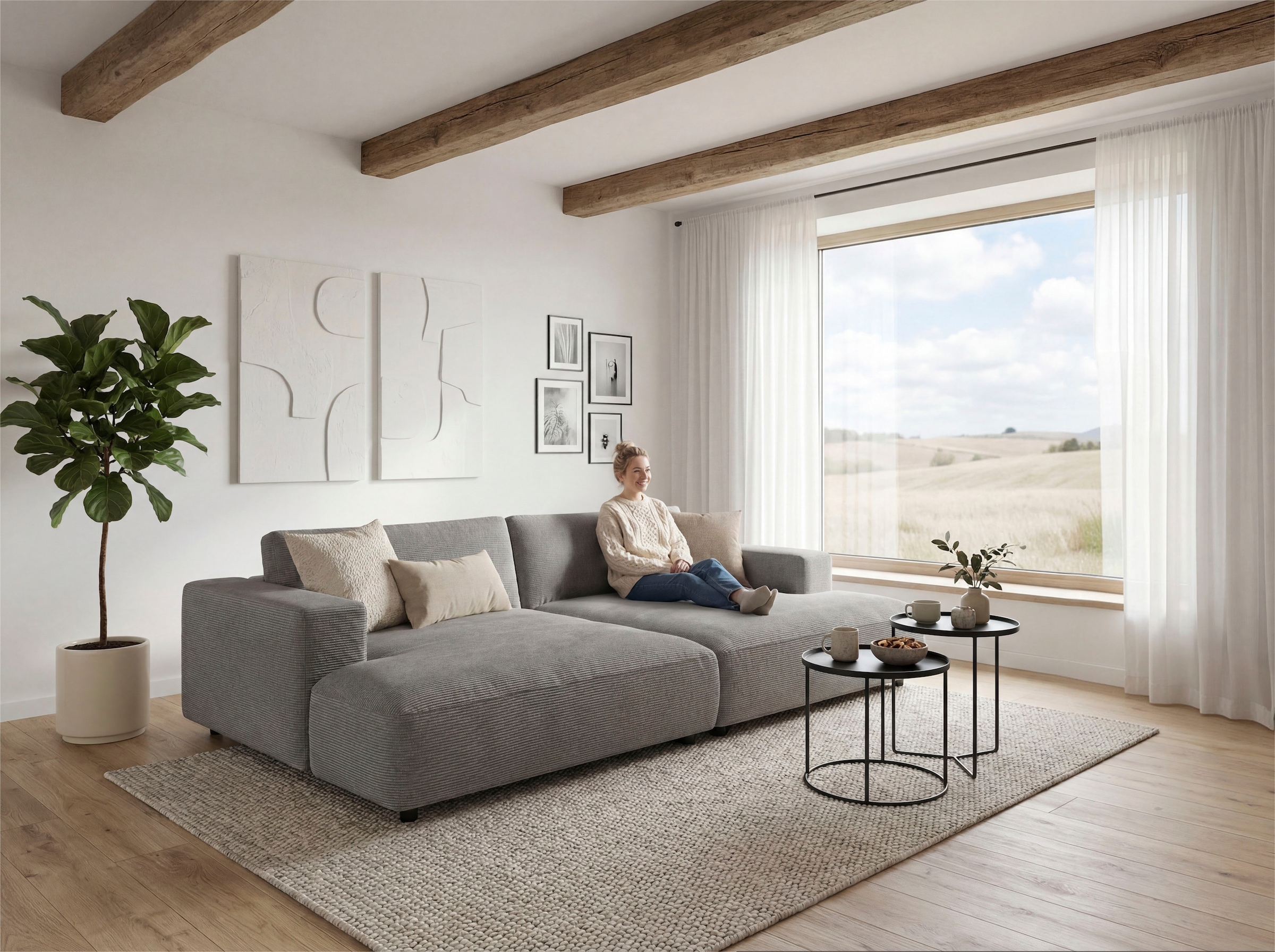 Musterring Canapé de salon »MR LUCIA, die ultimative Lounge-Oase, Breite 300cm, bequem, Mega Sofa« Surface méga, coussins de chambre haut de gamme & confort de luxe