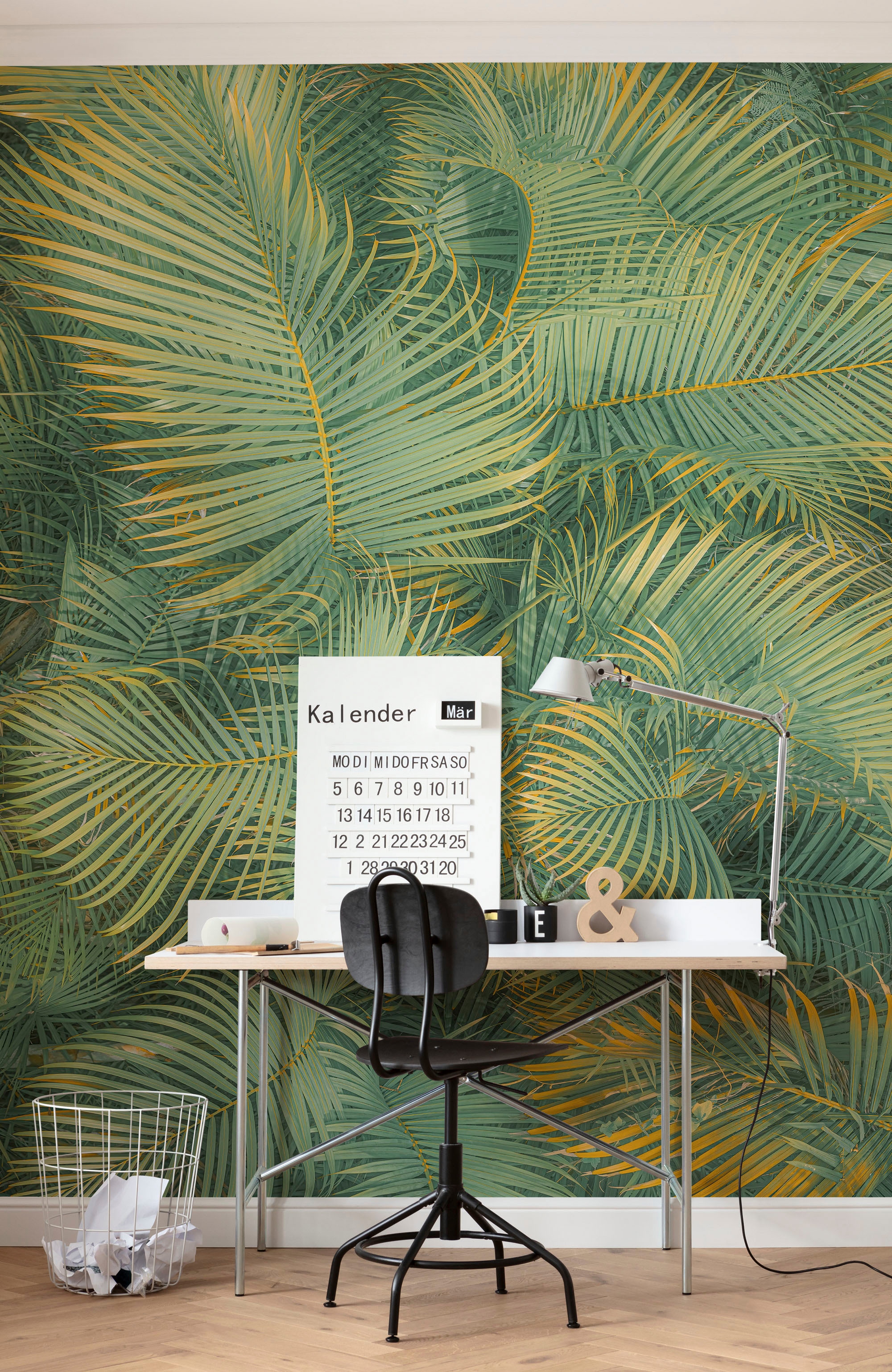 Komar Fototapete »Digitaldruck Vlies - Neon Fern - Grösse 200 x 250 cm«, bedruckt, Wohnzimmer, Schlafzimmer