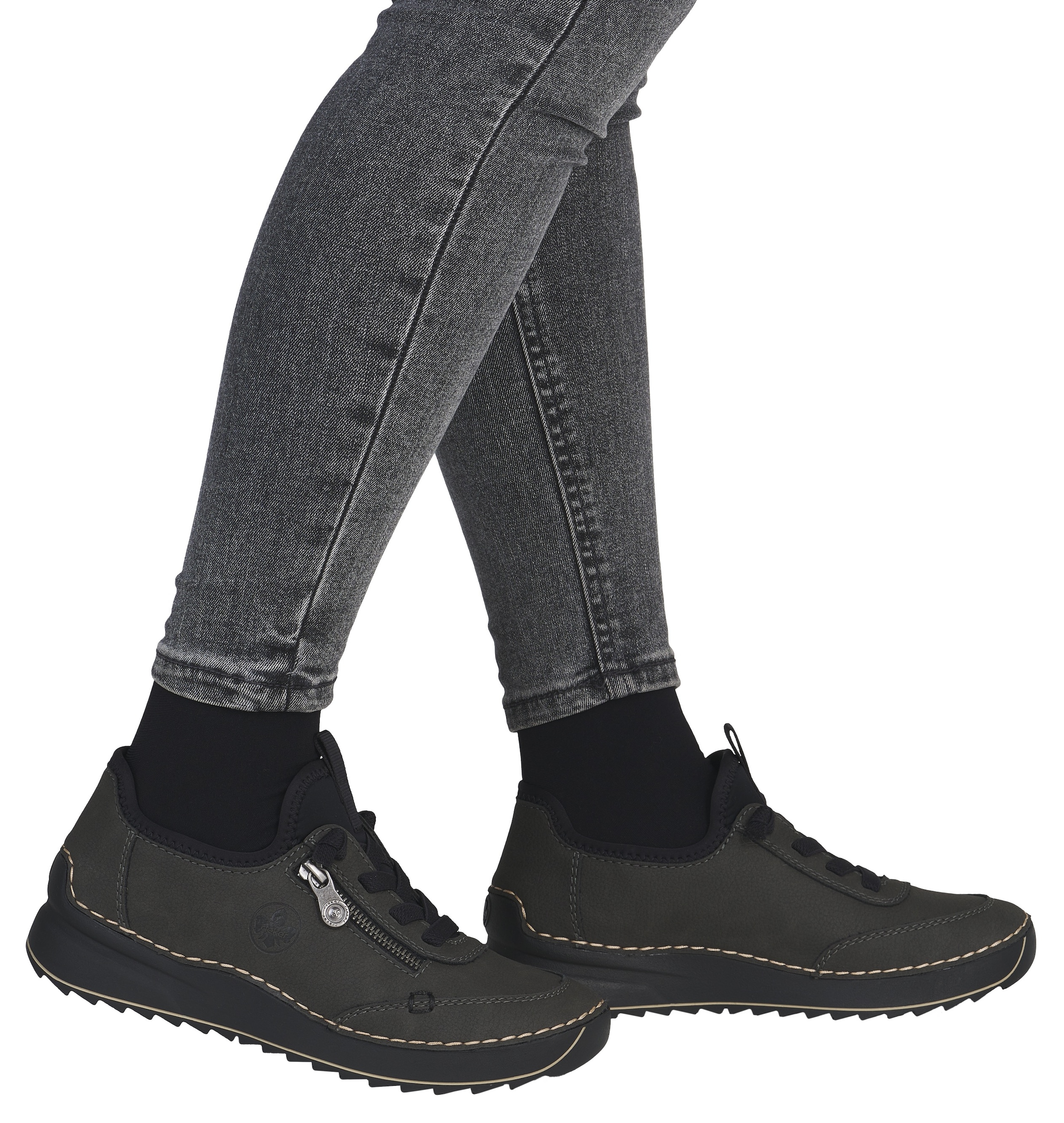Rieker Sneaker, Schnürschuh, Halbschuh, Slipper mit Kontrastnaht