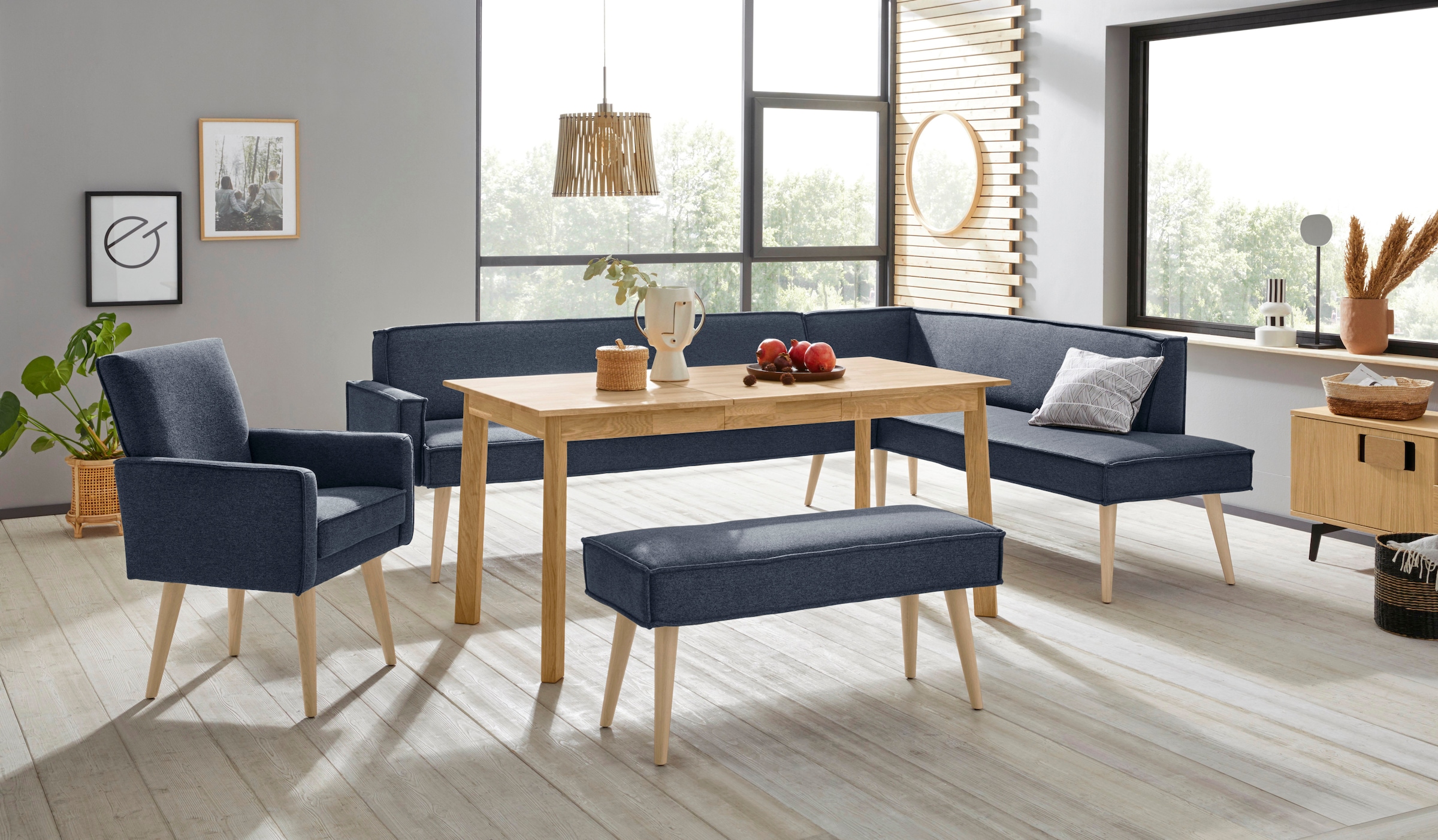 exxpo - sofa fashion Sessel »Lungo, Loungesessel mit moderner Kedernaht, bequem und elegant« Breite 64 cm, hoher Holzfuss