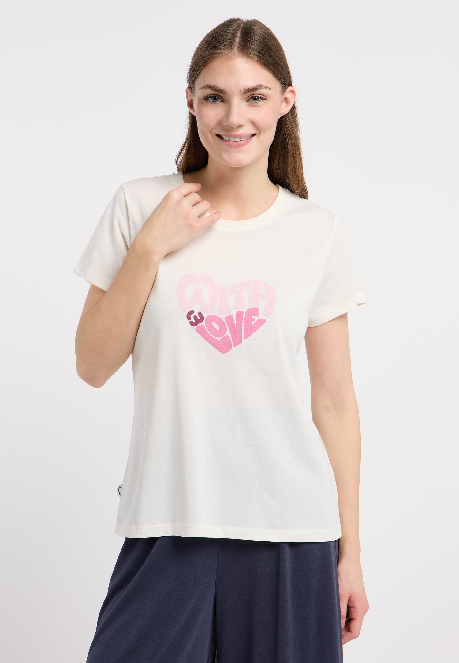 Ragwear Kurzarmshirt »MINTTA PP« Klassischer Fit mit Herz-Print und softem Finish