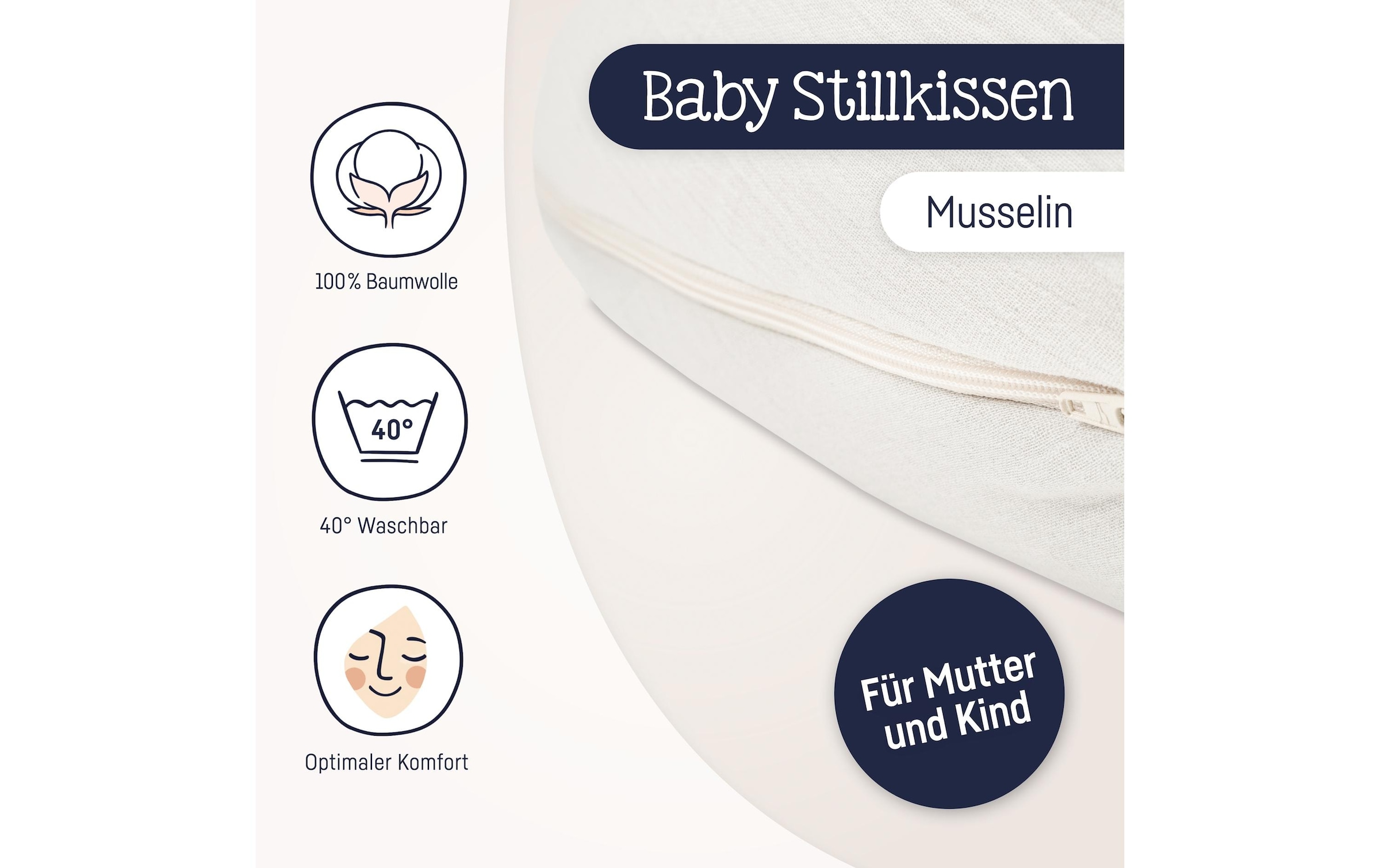 Julius Zöllner Stillkissen »Musselin Ivory«