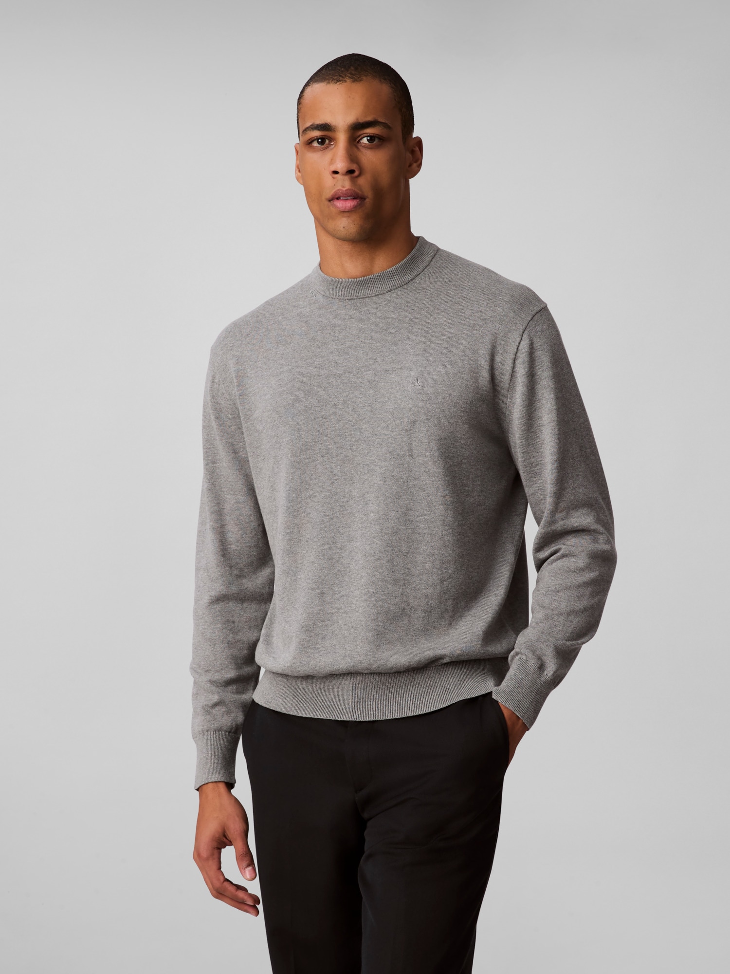 Image of Calvin Klein Jeans Strickpullover "LS EZ COTTON CREWNK SWEATER 12GG" Mit Rundhalsausschnitt