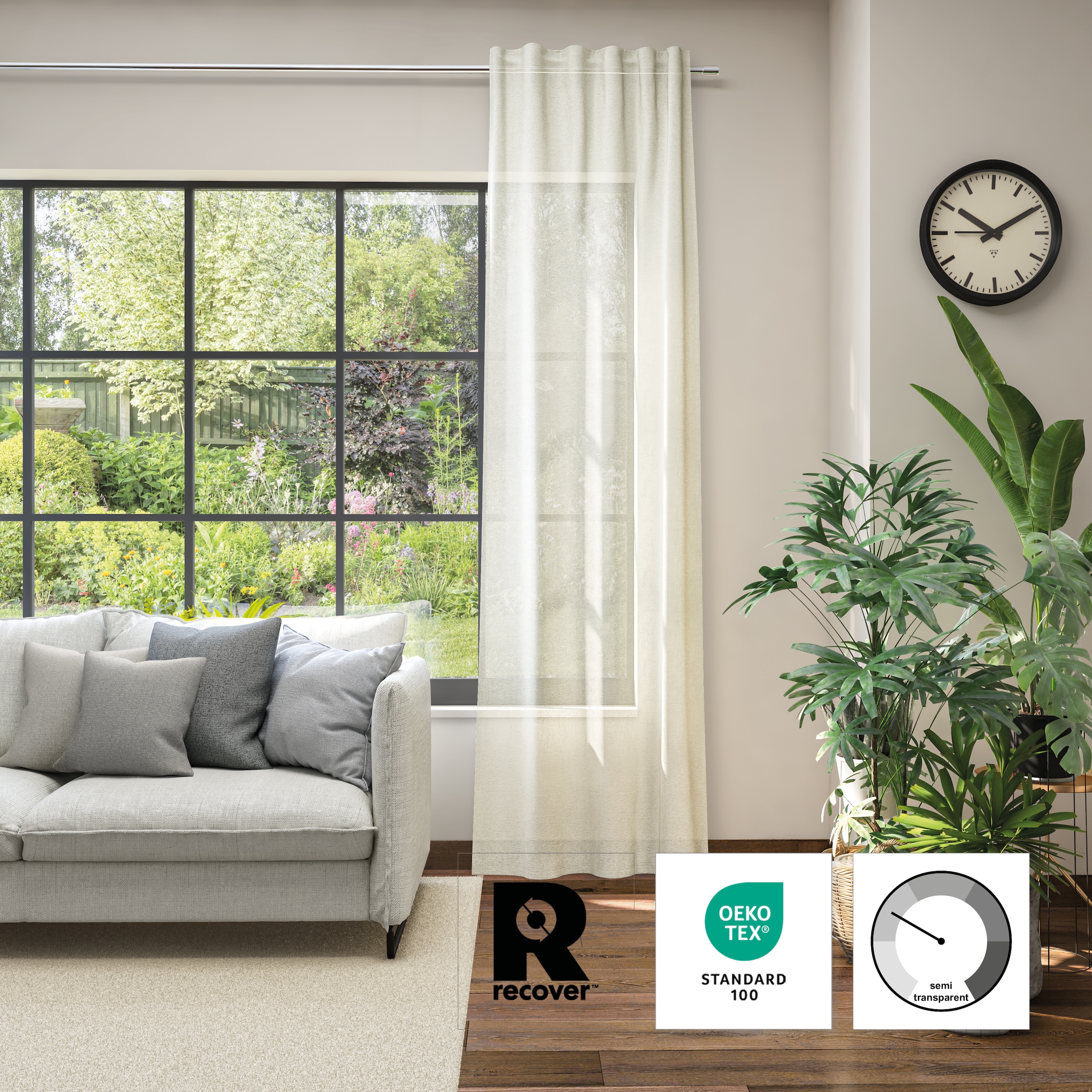 Neutex for you! Rideau »Pino Eco« Bande multifonctionnelle 1 cuis tlg.