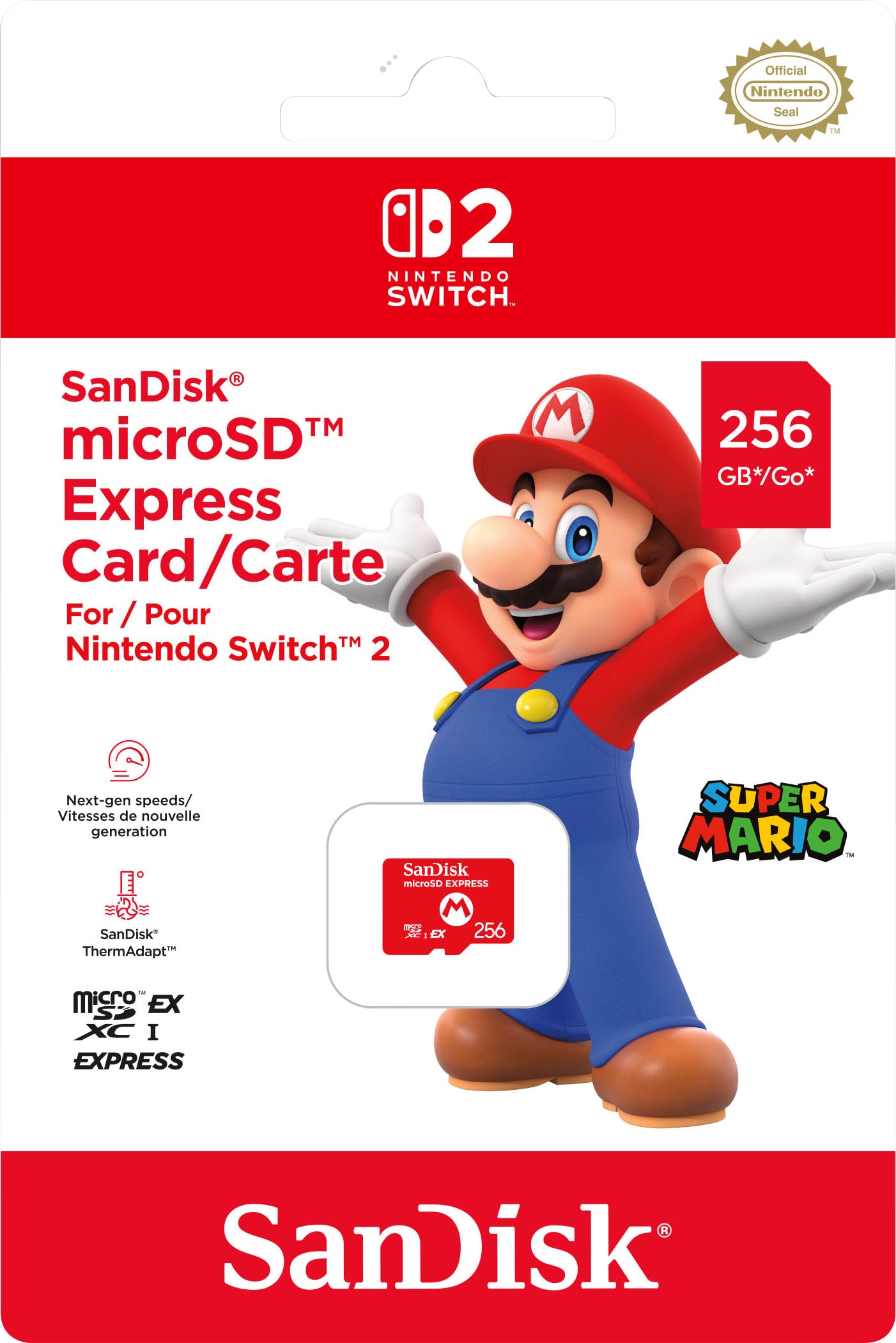 Nintendo Switch 2 Speicherkarte »microSDXC EXPRESS 256 GB (Mario Design)«