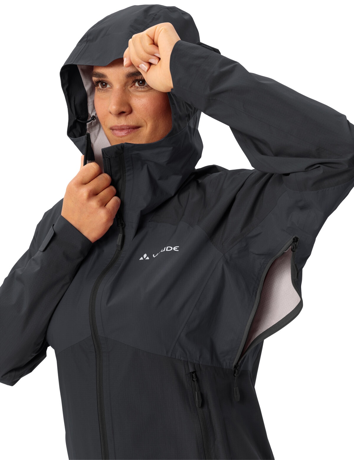 VAUDE Veste de pluie »WOMEN'S SIMONY 2,5L JACKET V« mit Kapuze für Wandern und Trekking, atmungsaktiv, wasserdicht, mit Kapuze