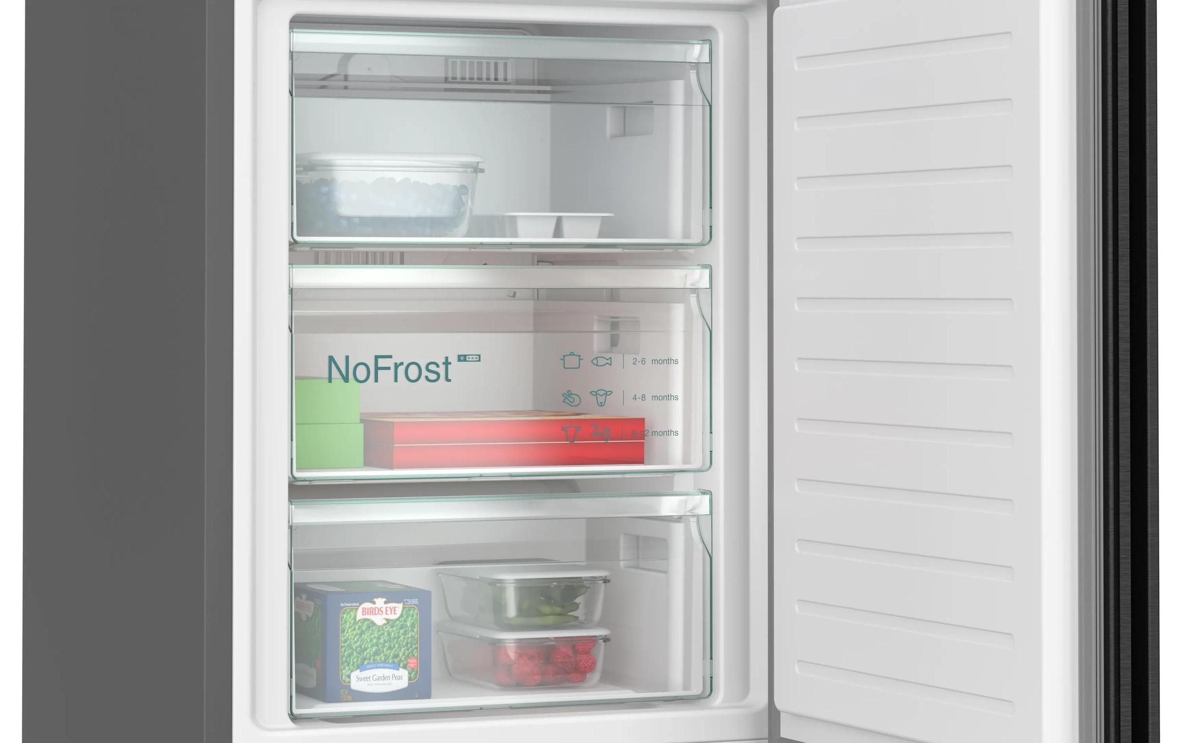 SIEMENS Kühl-/Gefrierkombination iQ700 »KG39NSBBF« 203 cm hoch 60 cm breit Elegantes Design in mattem Schwarz und kein Abtauen dank Total noFrost