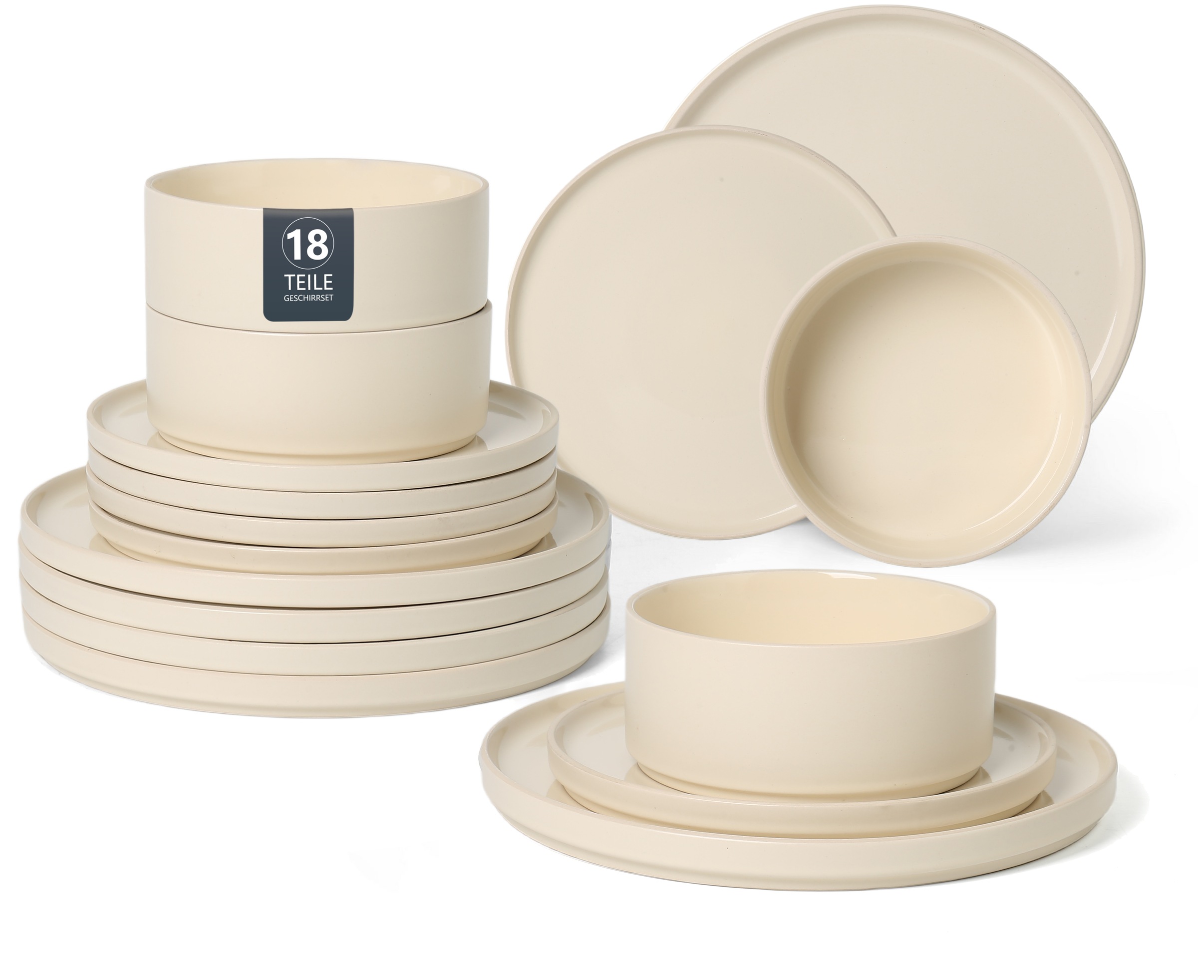 Image of GOODproduct Geschirr-Set "Ylvii, aussen matt, innen glänzend" spülmaschinenfest und mikrowellengeeignet