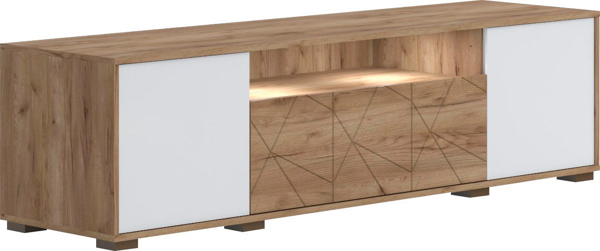 of Push-to-open versandkostenfrei Hochglanz »Stela«, TV-Board auf und mit UV-lackiert ♕ Places Soft-Close-Funktion, Style