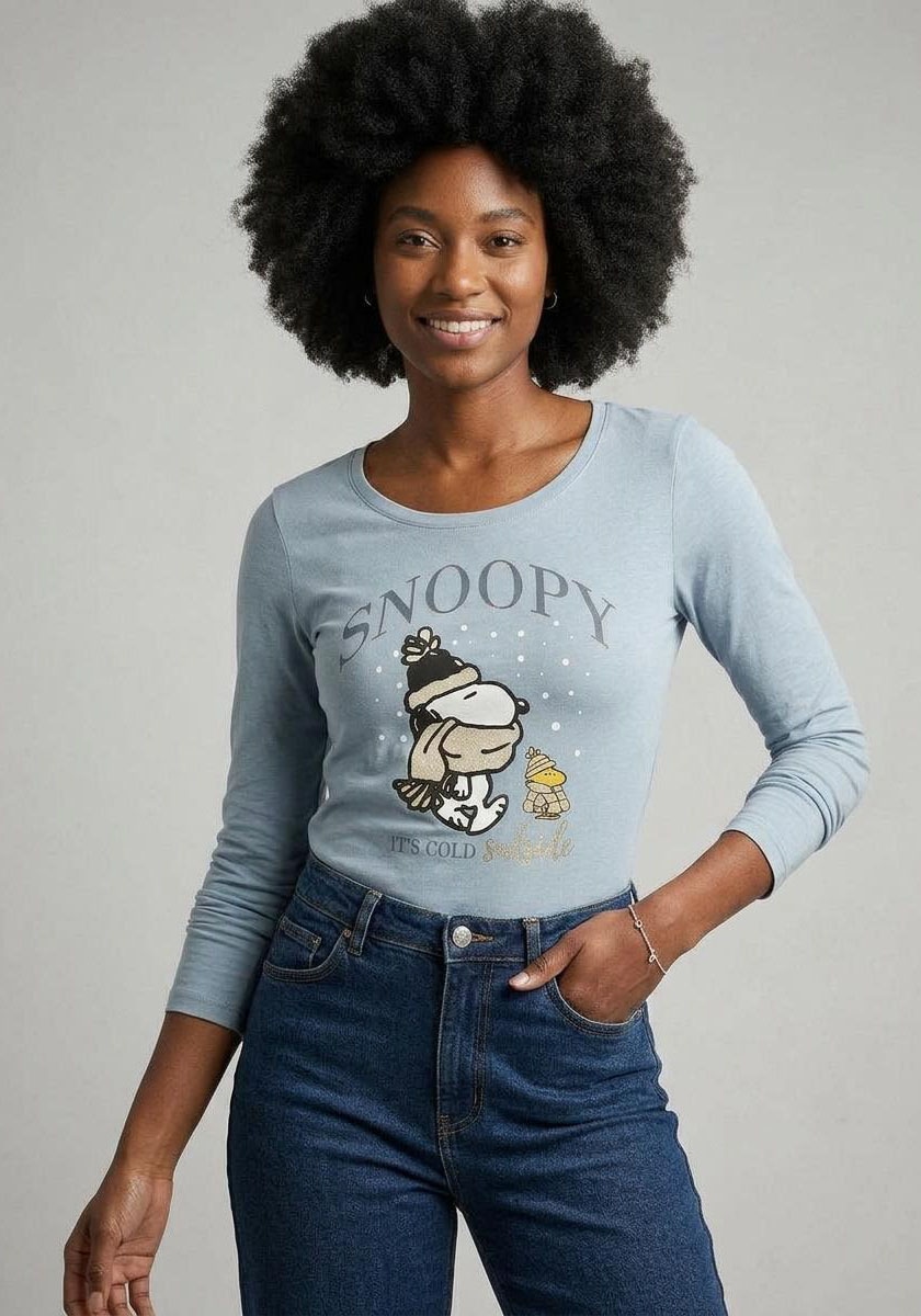 KangaROOS Langarmshirt mit Rundhals, Snoopy, schmale Passform, aus Jersey