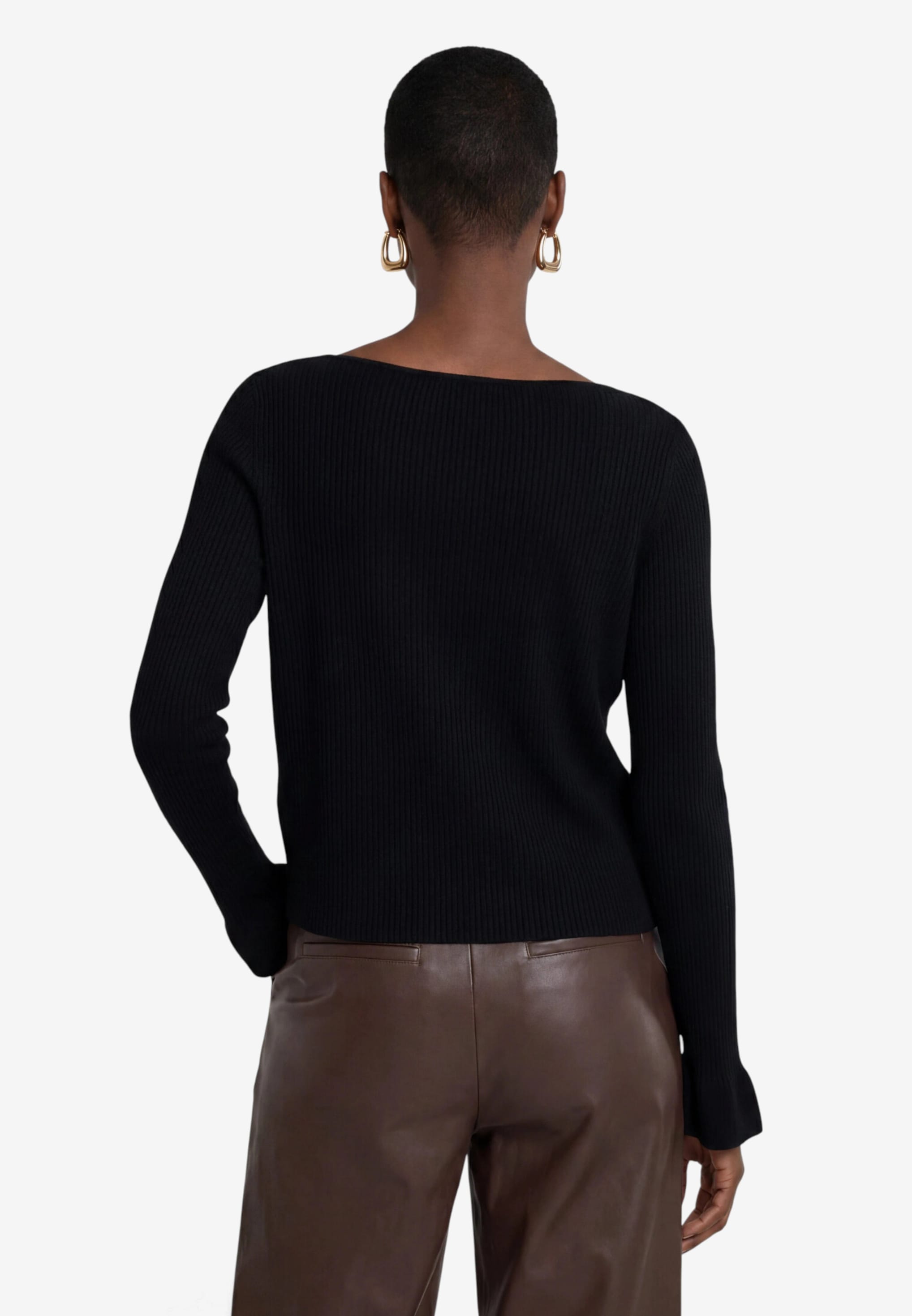 Zero Strickpullover mit U-Boot-Ausschnitt und Tulpen-Ärmeln