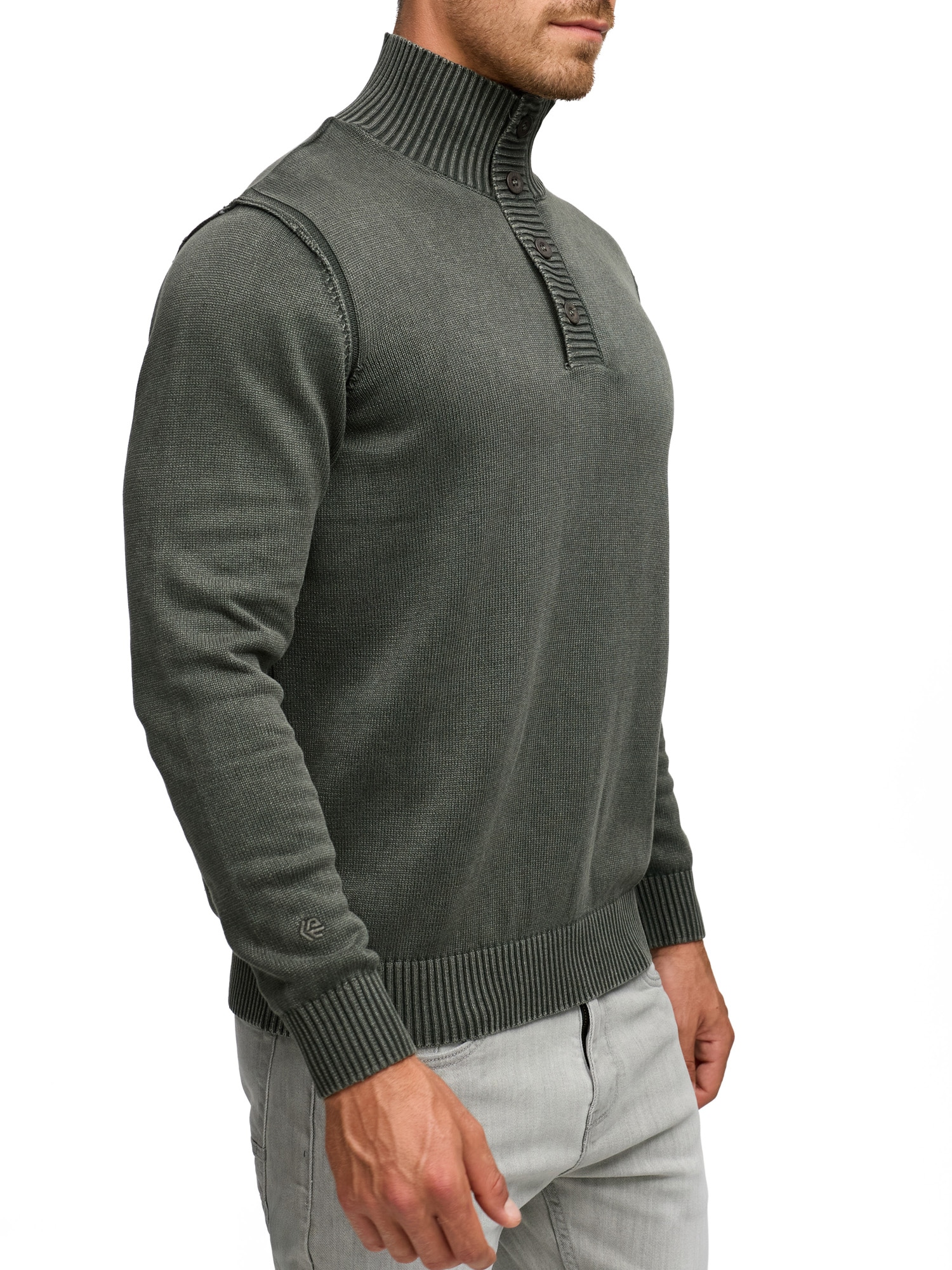 Indicode Pull en tricot »INNiels ½ Placket«
