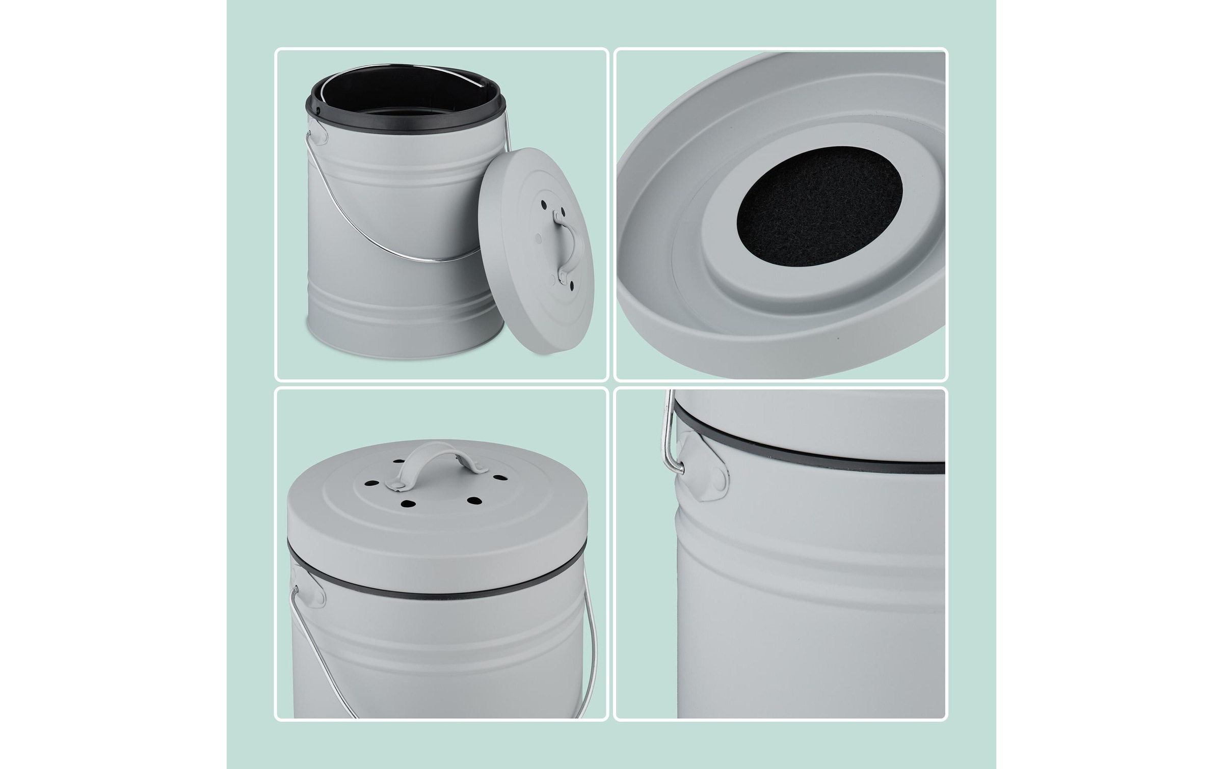 relaxdays Poubelle bio »mit Geruchsfilter, 5 l«