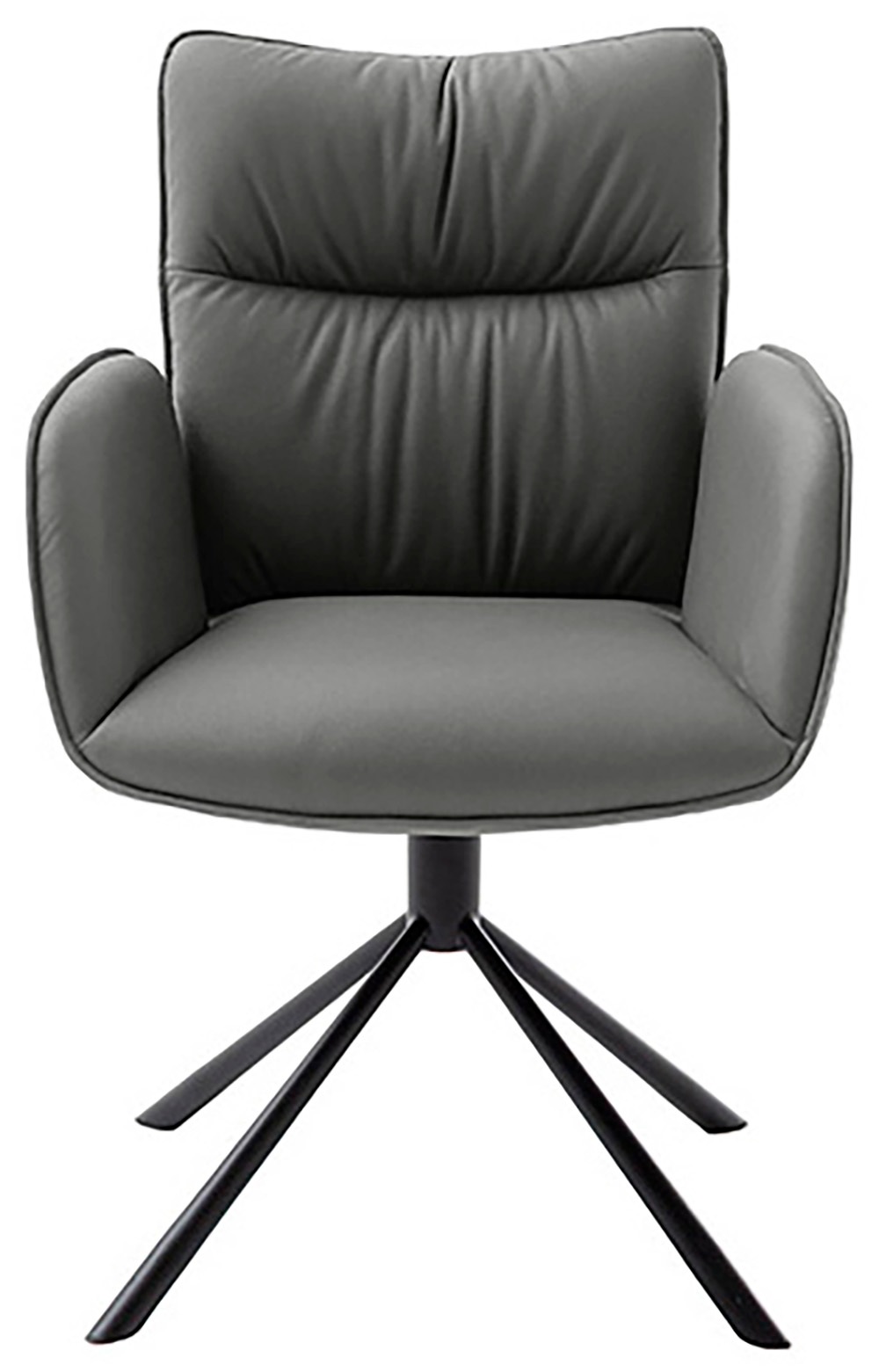 MCA furniture 4-Fussstuhl »MARIN Esszimmerstuhl (2er Set) - Stuhl«, (Set), 2 St., Microfaser, 360° drehbar, Metall schwarz, beweglichen Rücken, belastbar 120 kg