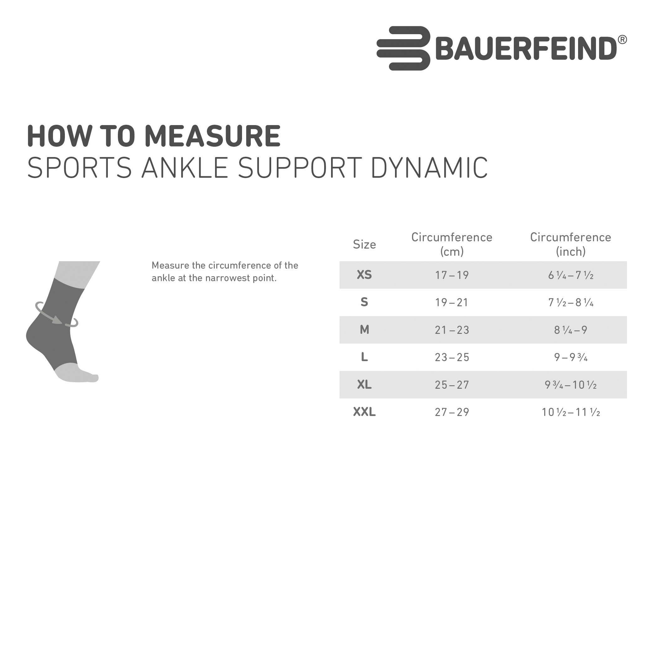 Bauerfeind Sprunggelenkbandage »Ankle Support DYNAMIC« beidseitig tragbar, aus Baumwolle, Polyester und Elasthan